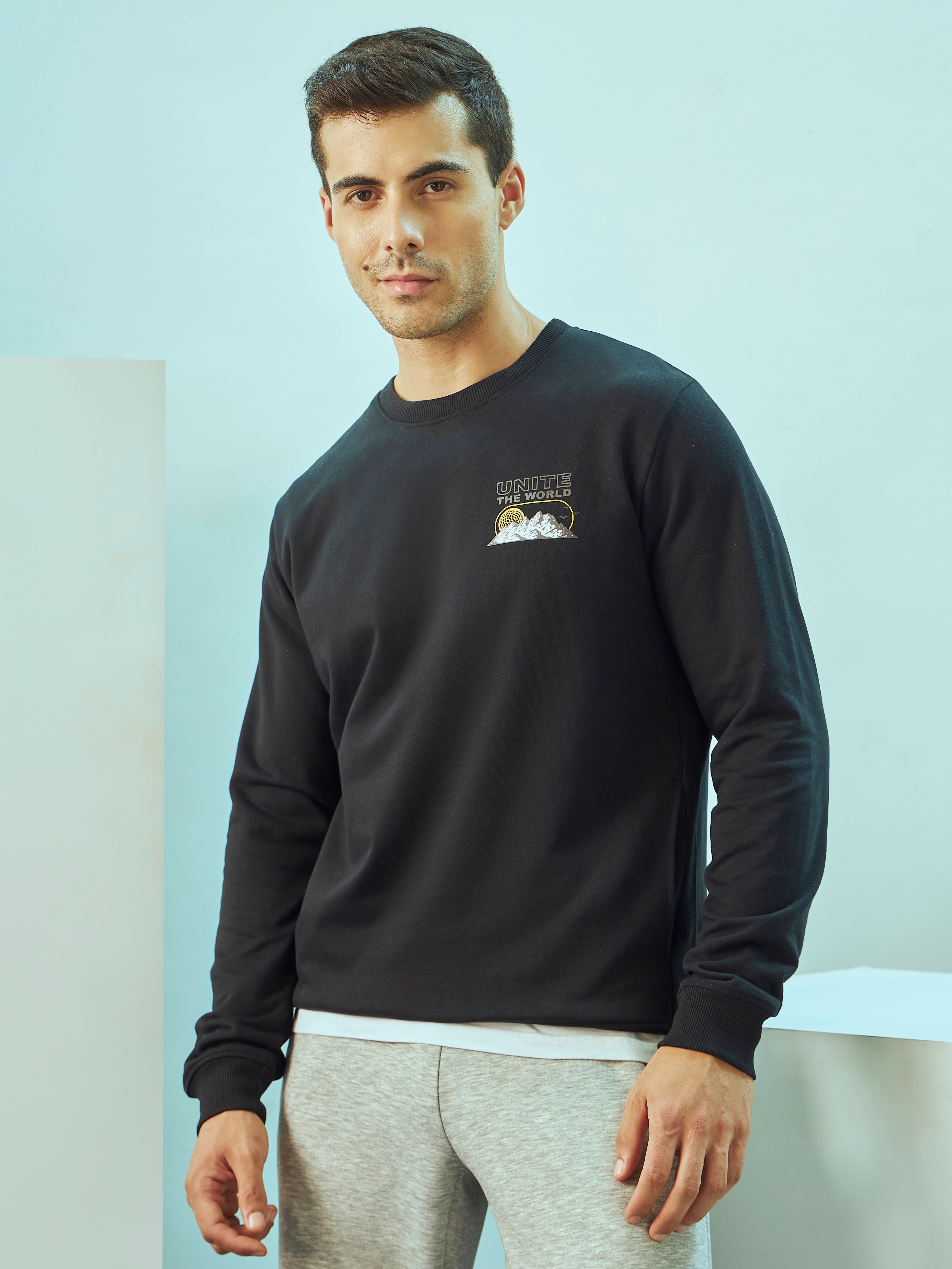 Placement Print Sweatshirt with Pockets