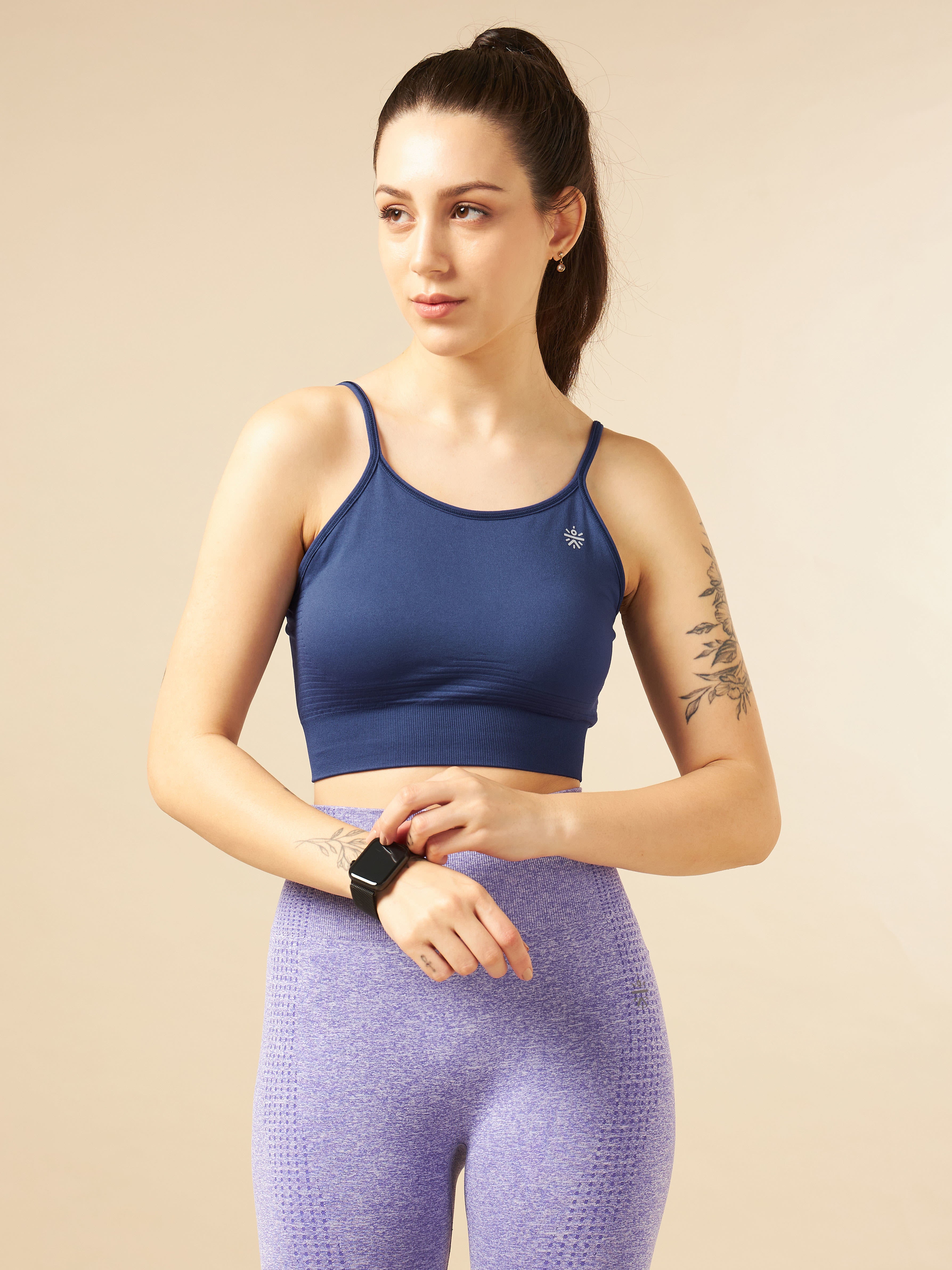 Blue Seamless Medium-Support Sports Bra
