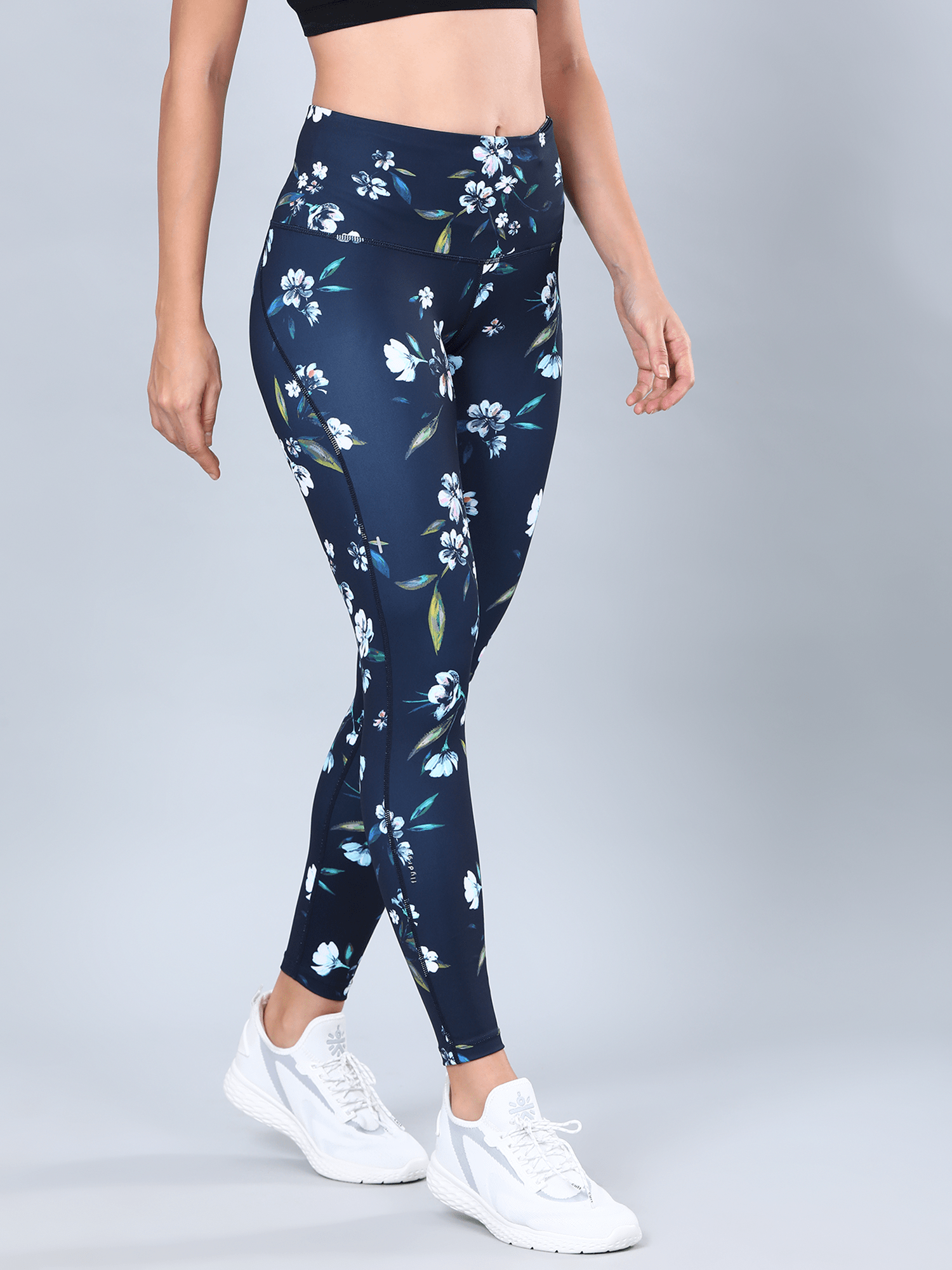 AbsoluteFit Dark Navy Floral Workout Leggings