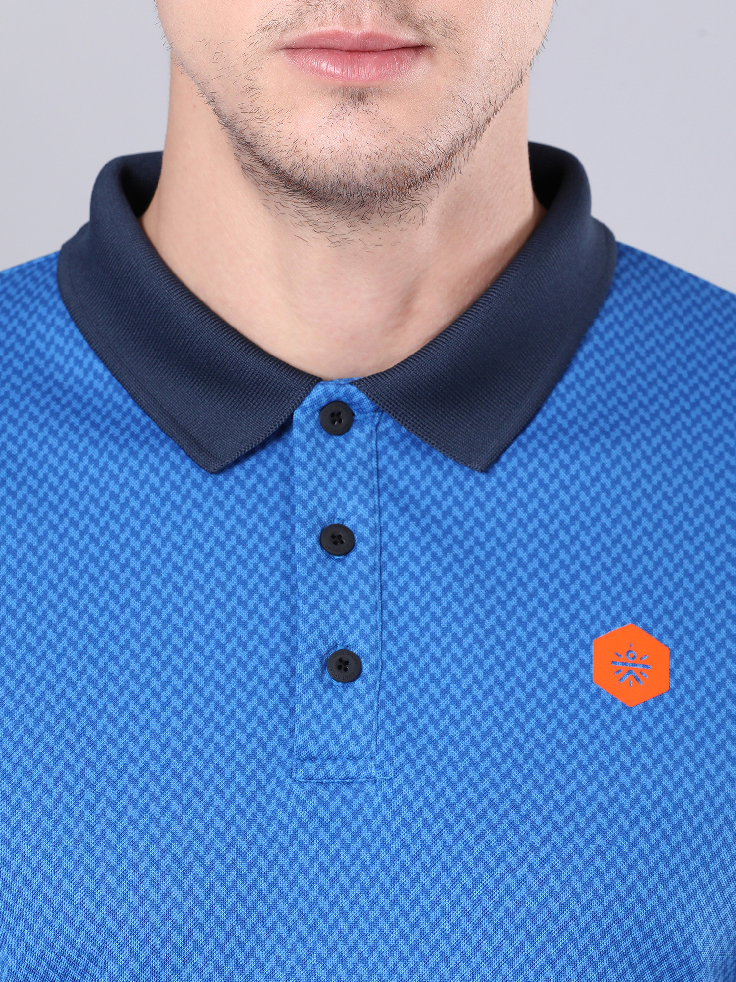 Signature Micro Prints Blue Polo