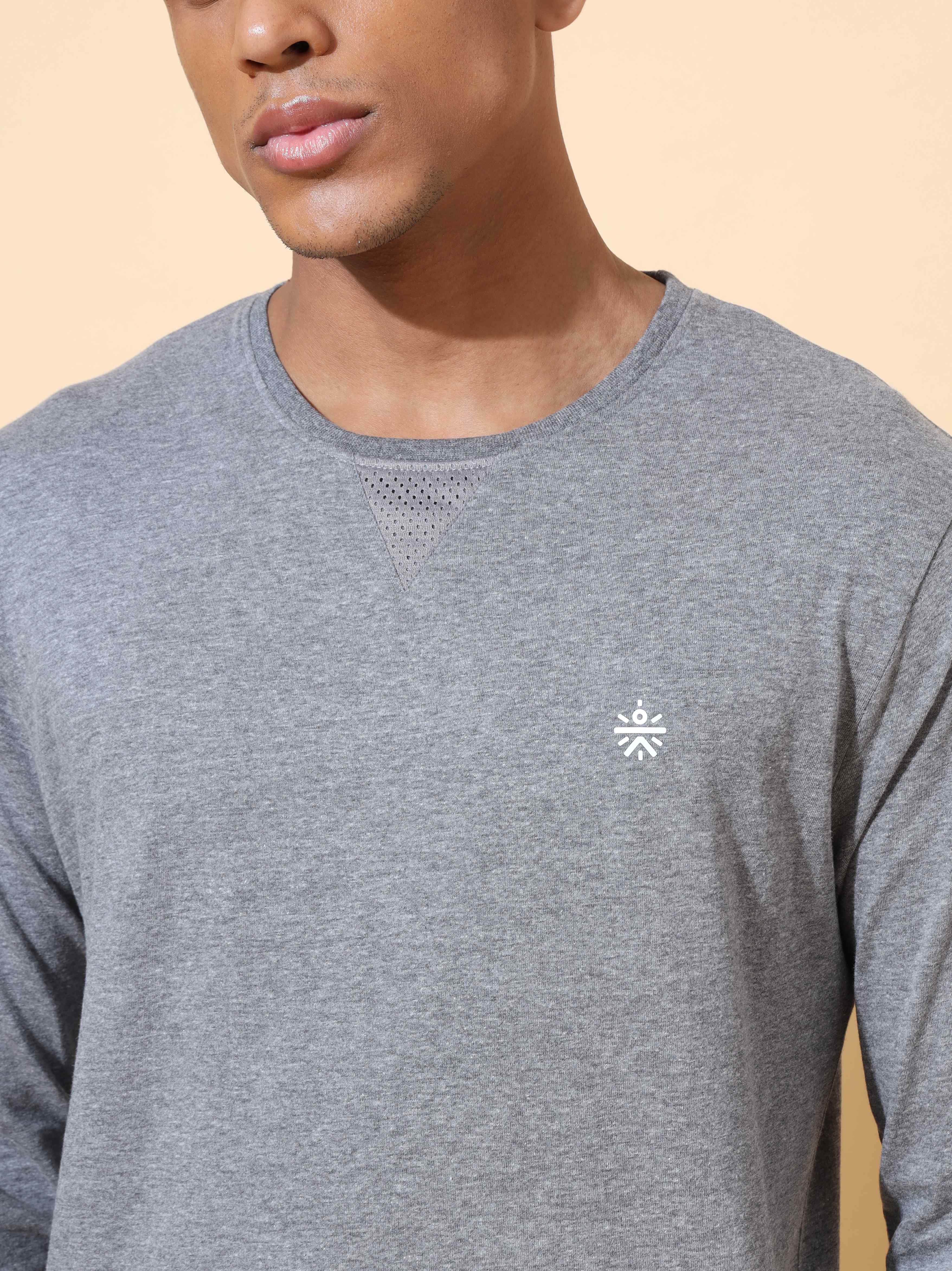 Melange Comfort T-shirt with Mesh Insert