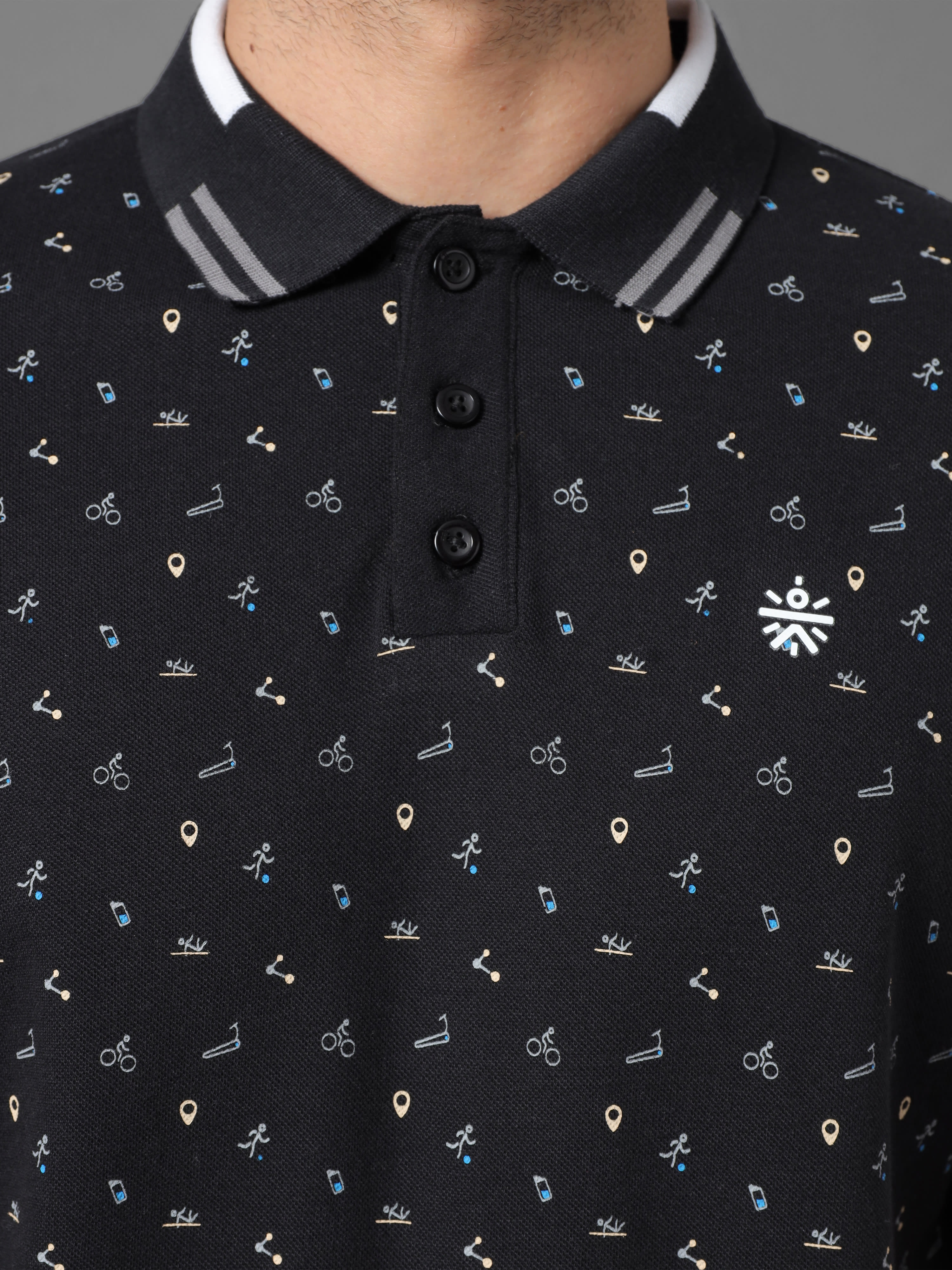 Conversational Print Polo T-shirt