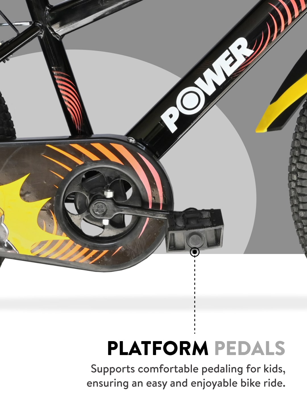 Power 20T Black Steel Kids Bike with Single Wall Rim, Rigid Fork and Free Trainer Sessions and Cycling Event