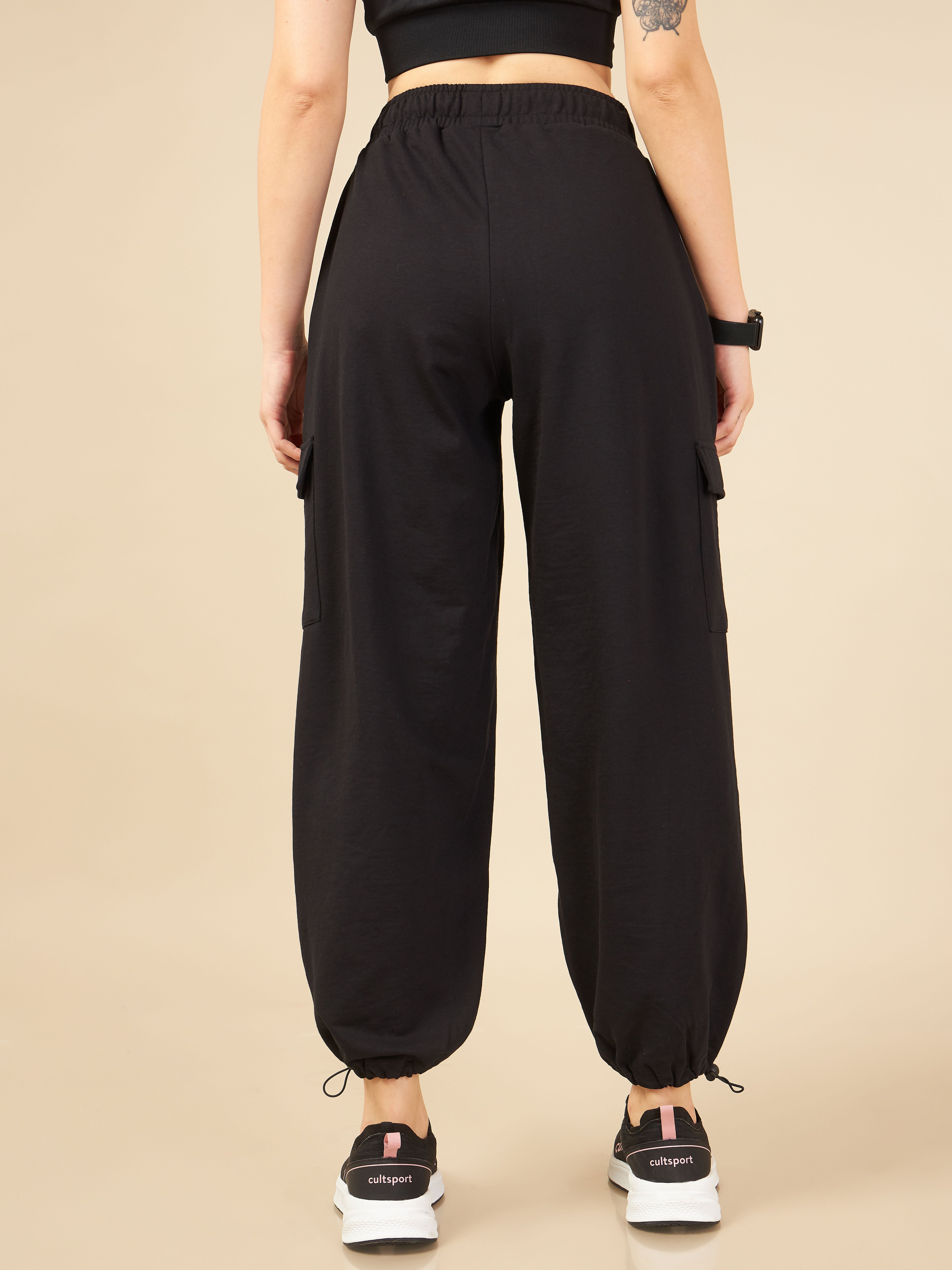 Women Black Club Utility Joggers