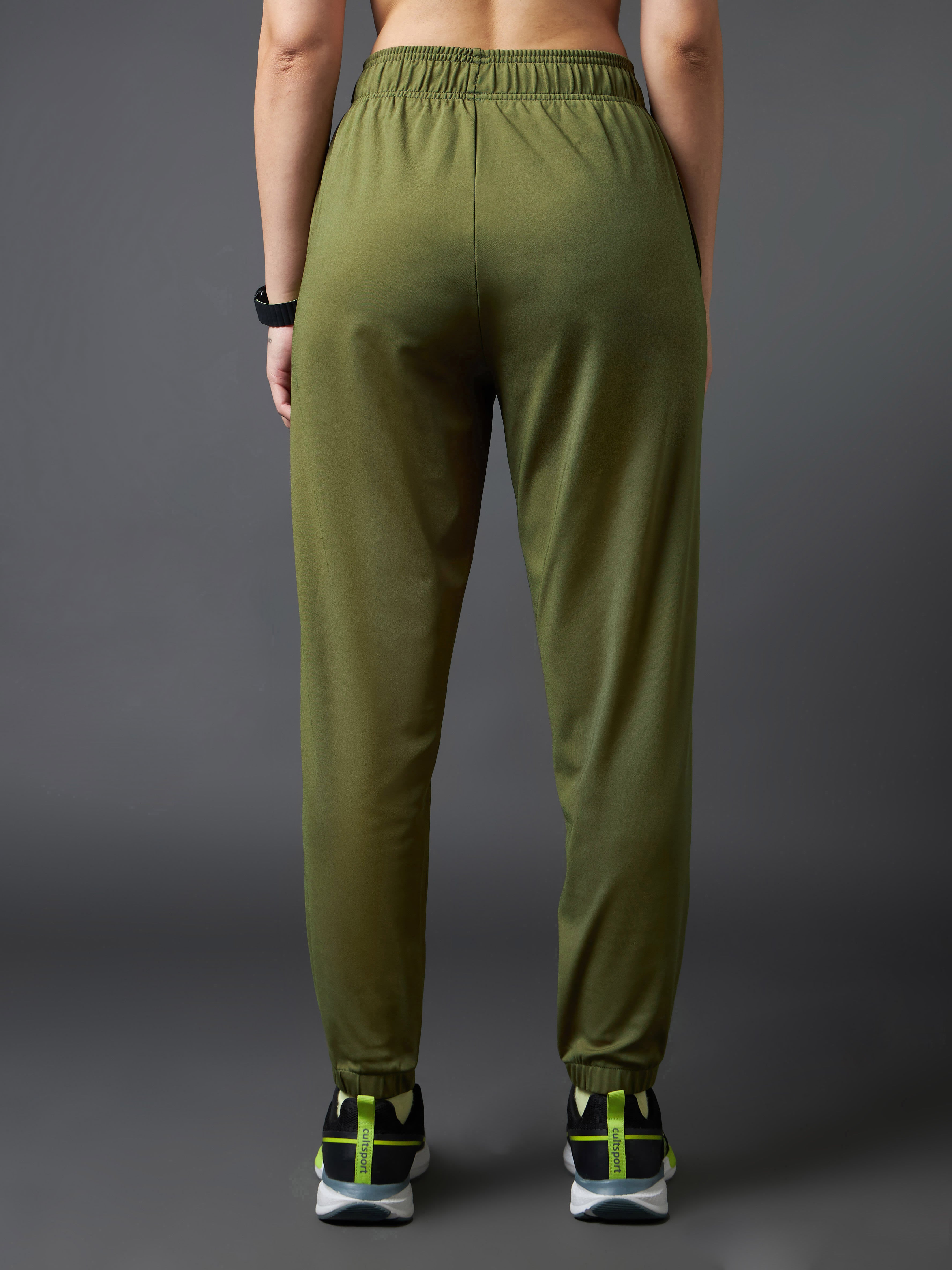 Women's Olive Iconic Running Joggers