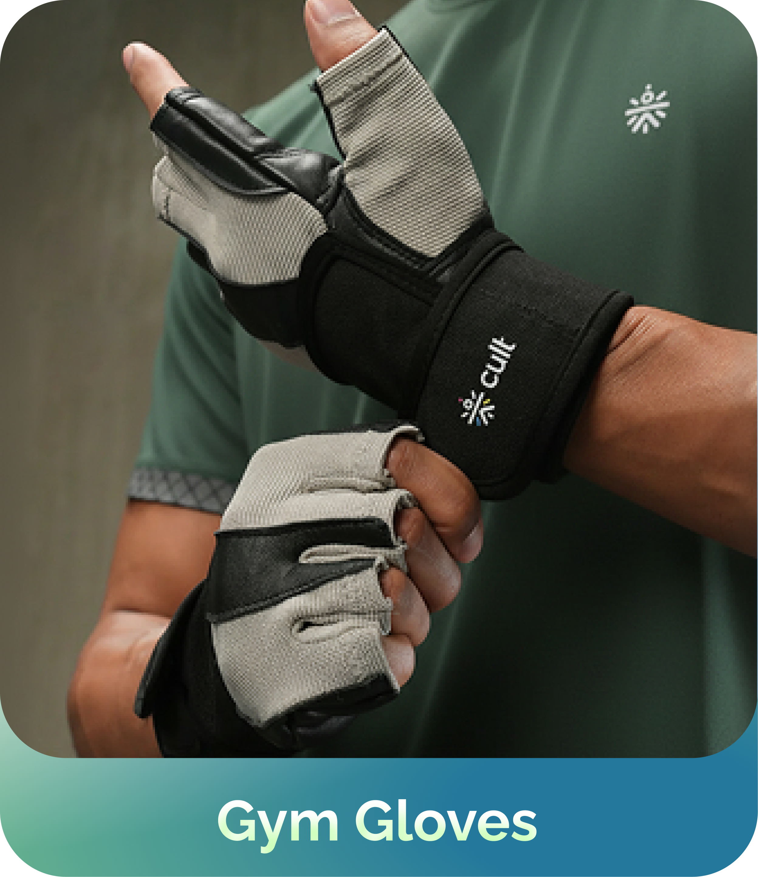 Gym gloves card