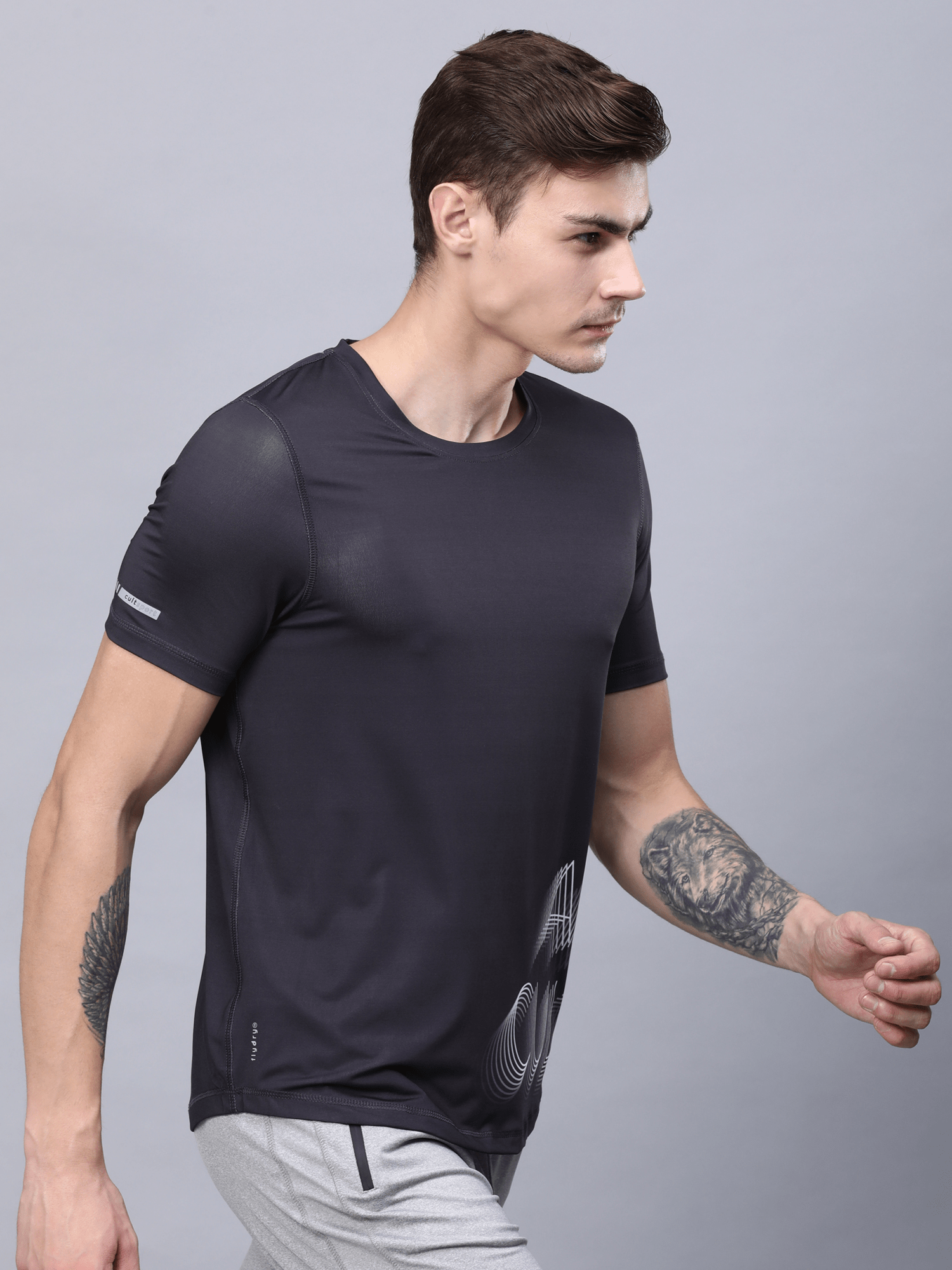 Men's Signature ‘I Am Cult’ Grey Running Tee