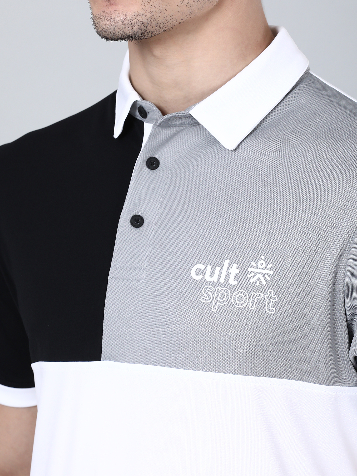 Signature Tri-tone White Gym Polo