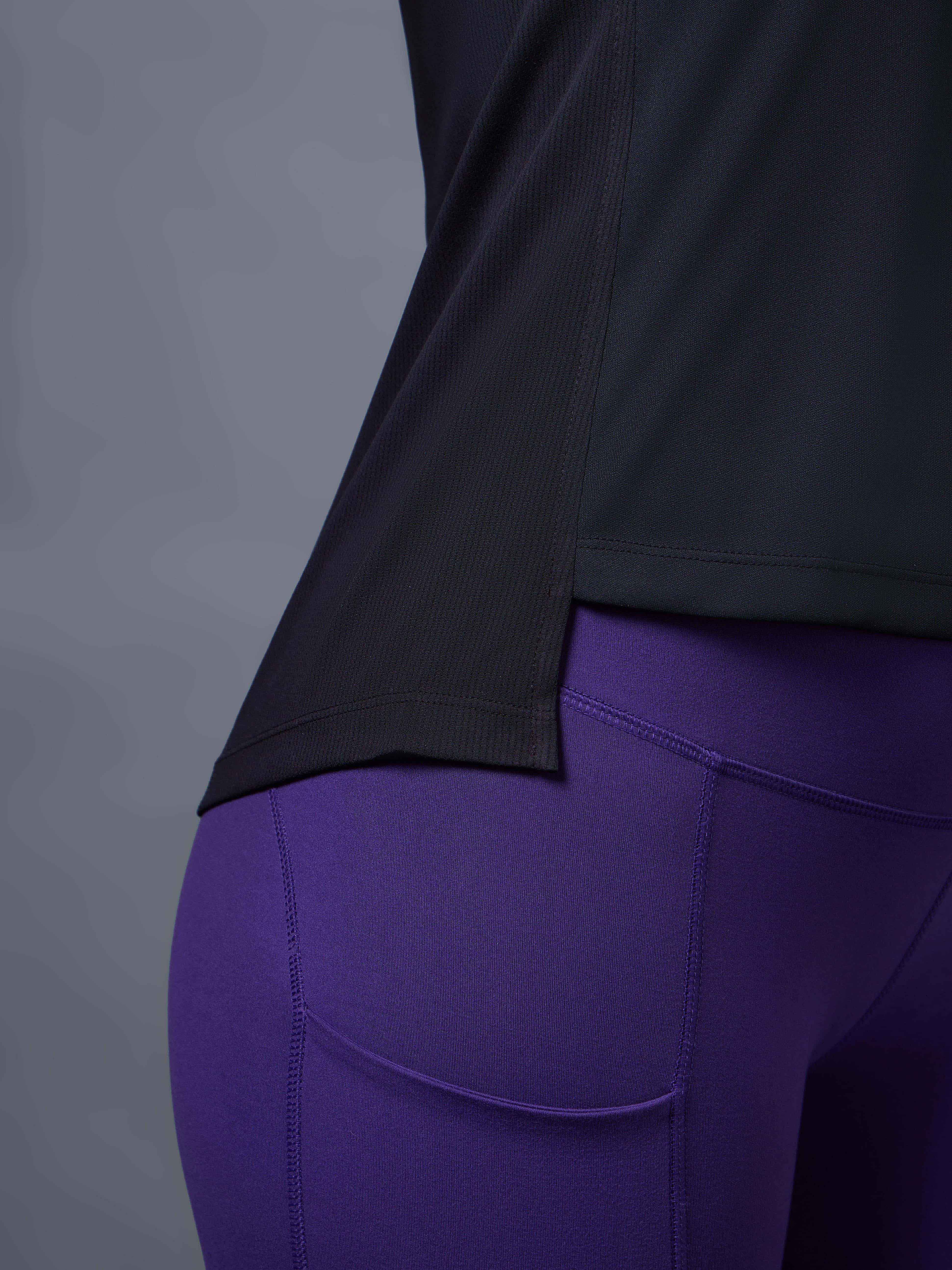 Women's Black Run Elevate Cropped T-shirt