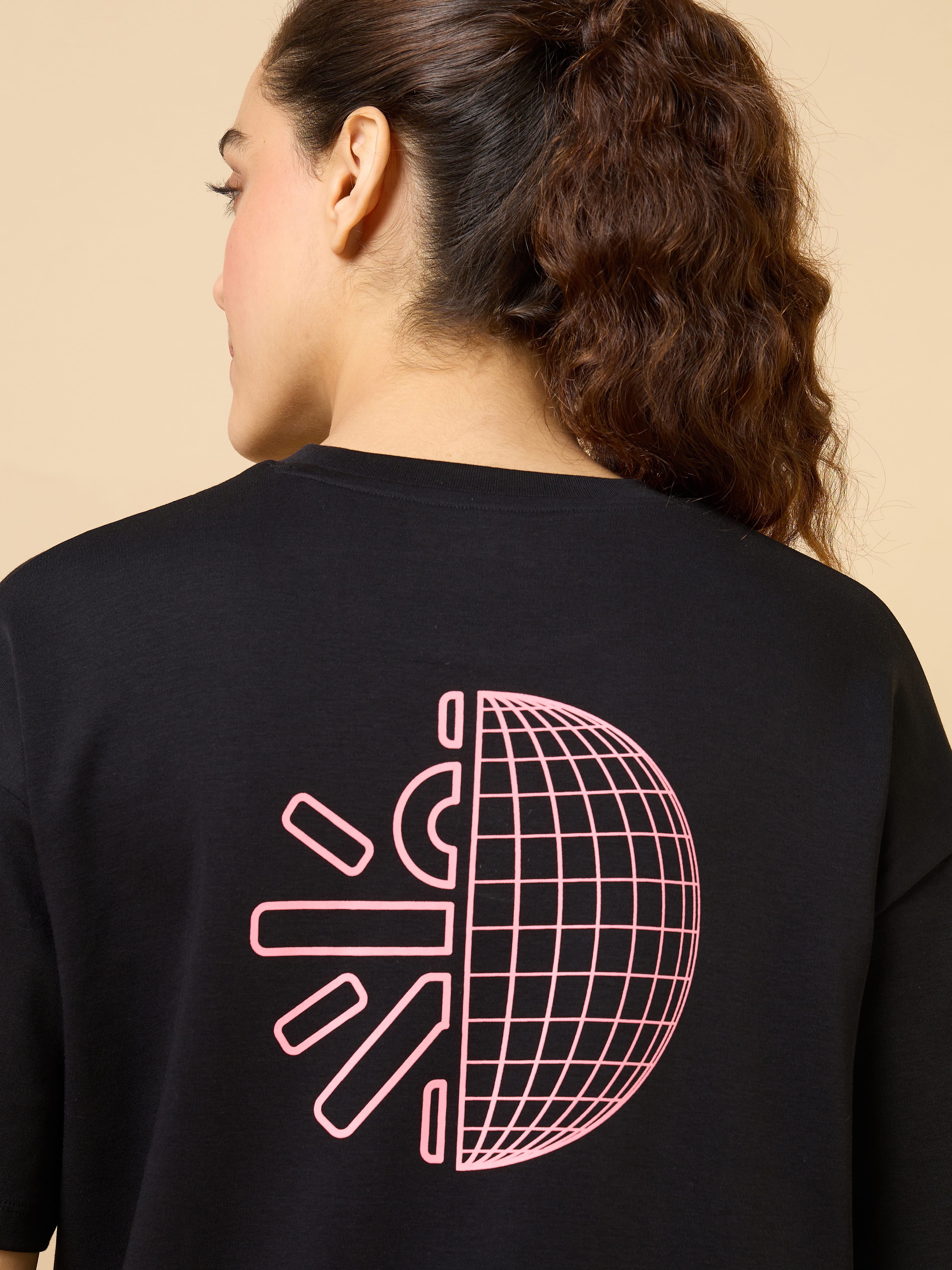 Women's Black Cult Brand Carrier Oversized T-shirt