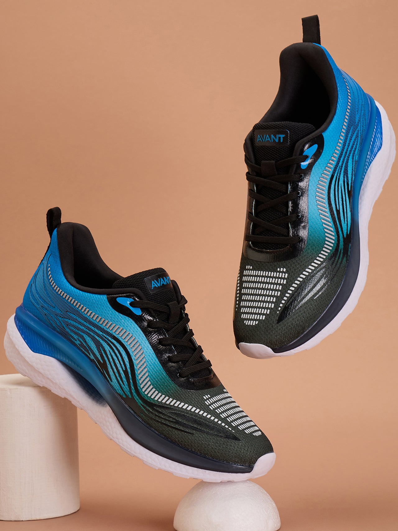 Avant Men's Hexagon Sports shoes - Black/Sky Blue