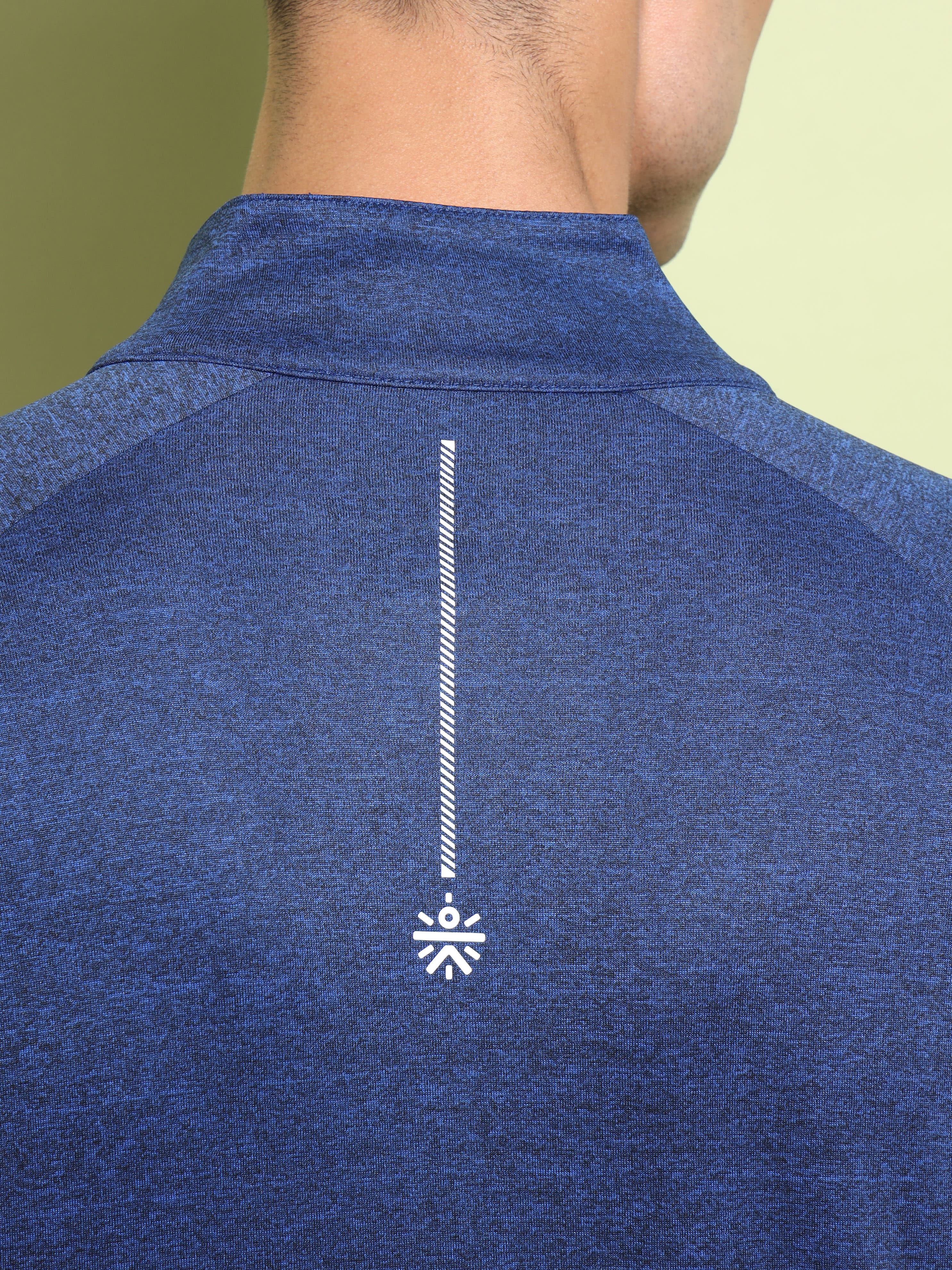 Melange High Neck T-shirt with Thumbholes