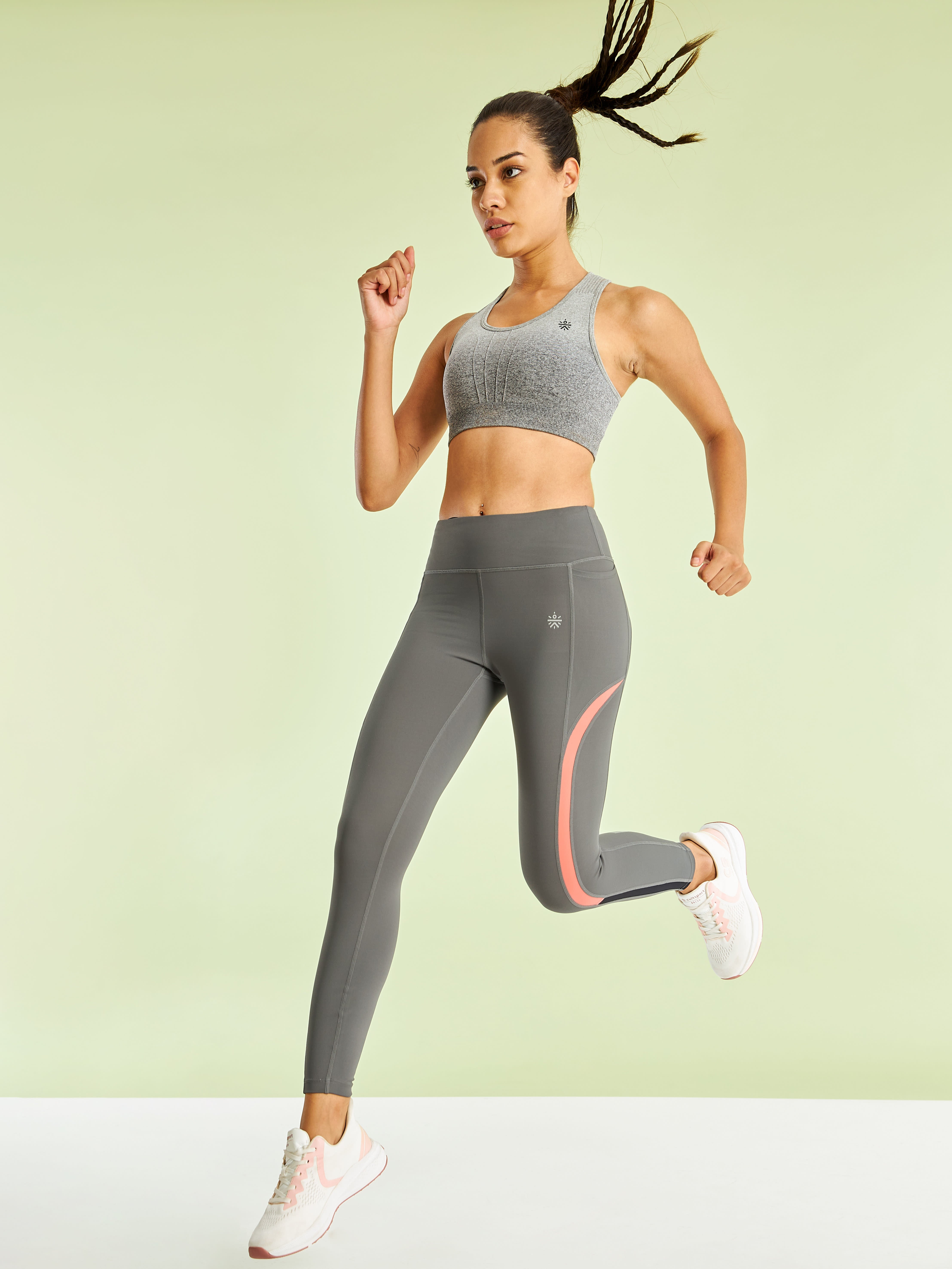 Contrast Panel High Waist Running Tights