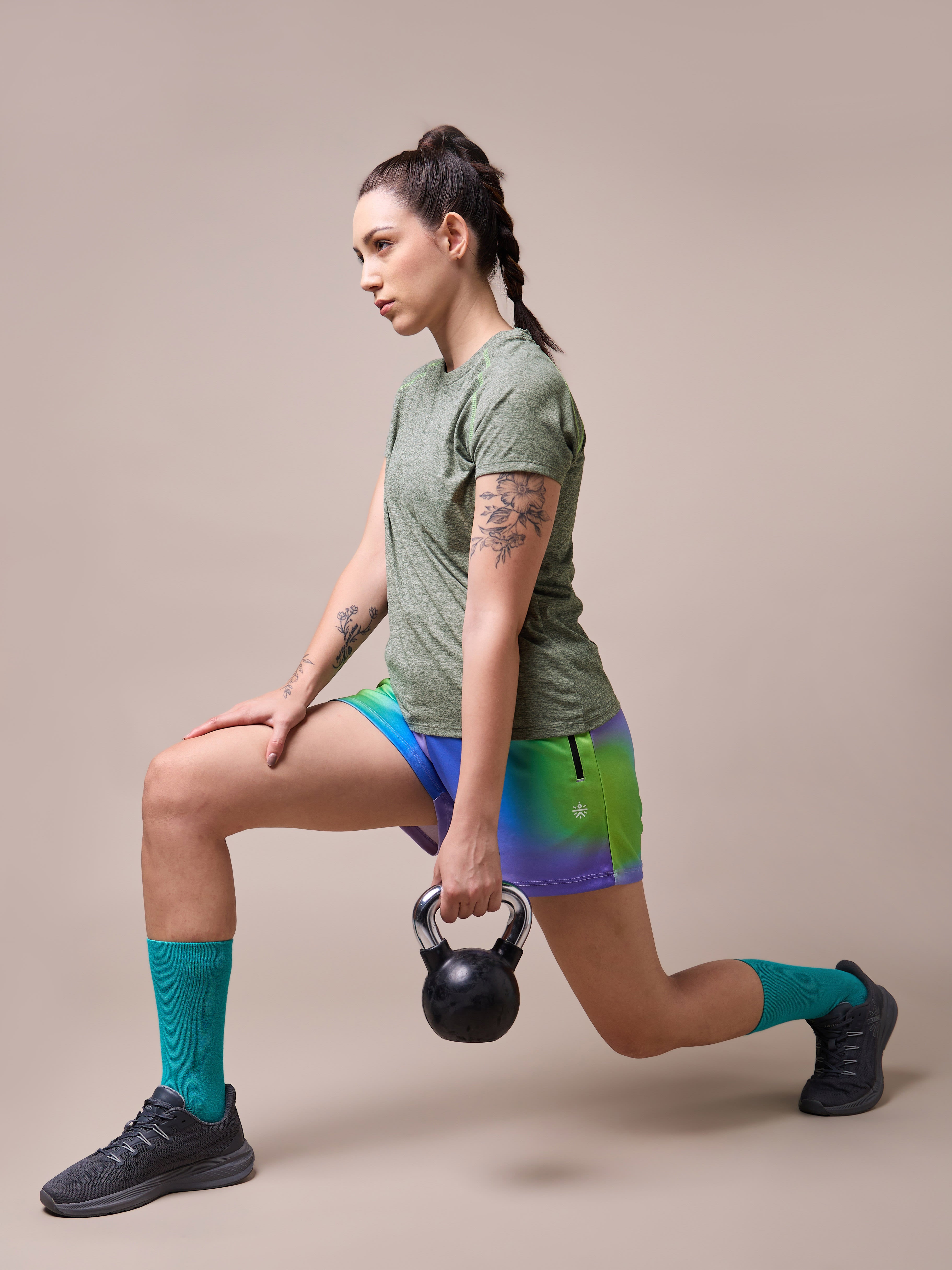 Women's Muscle Flex Olive Comfortech T-shirt