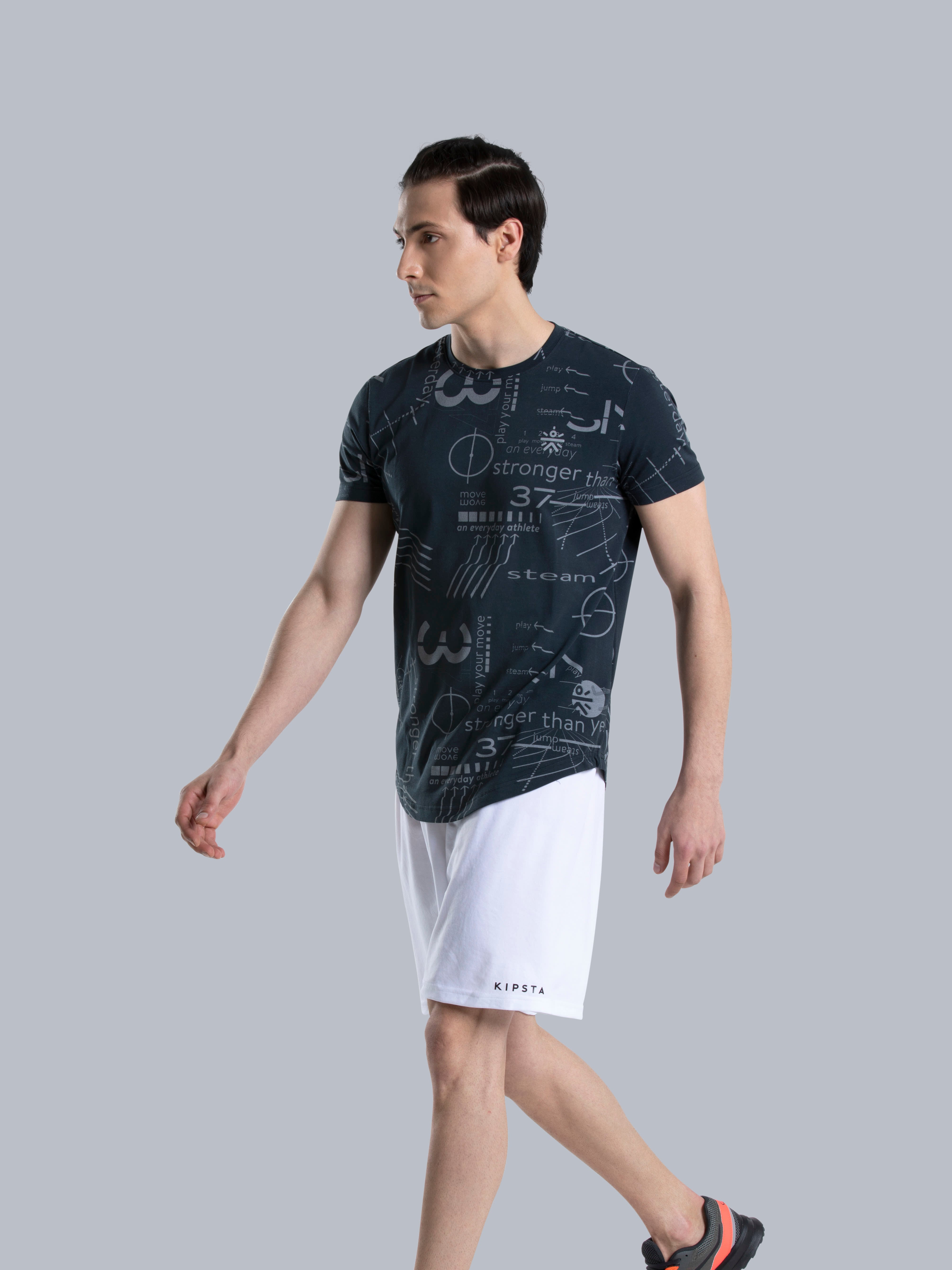 Print Power Slim Black Street Tee