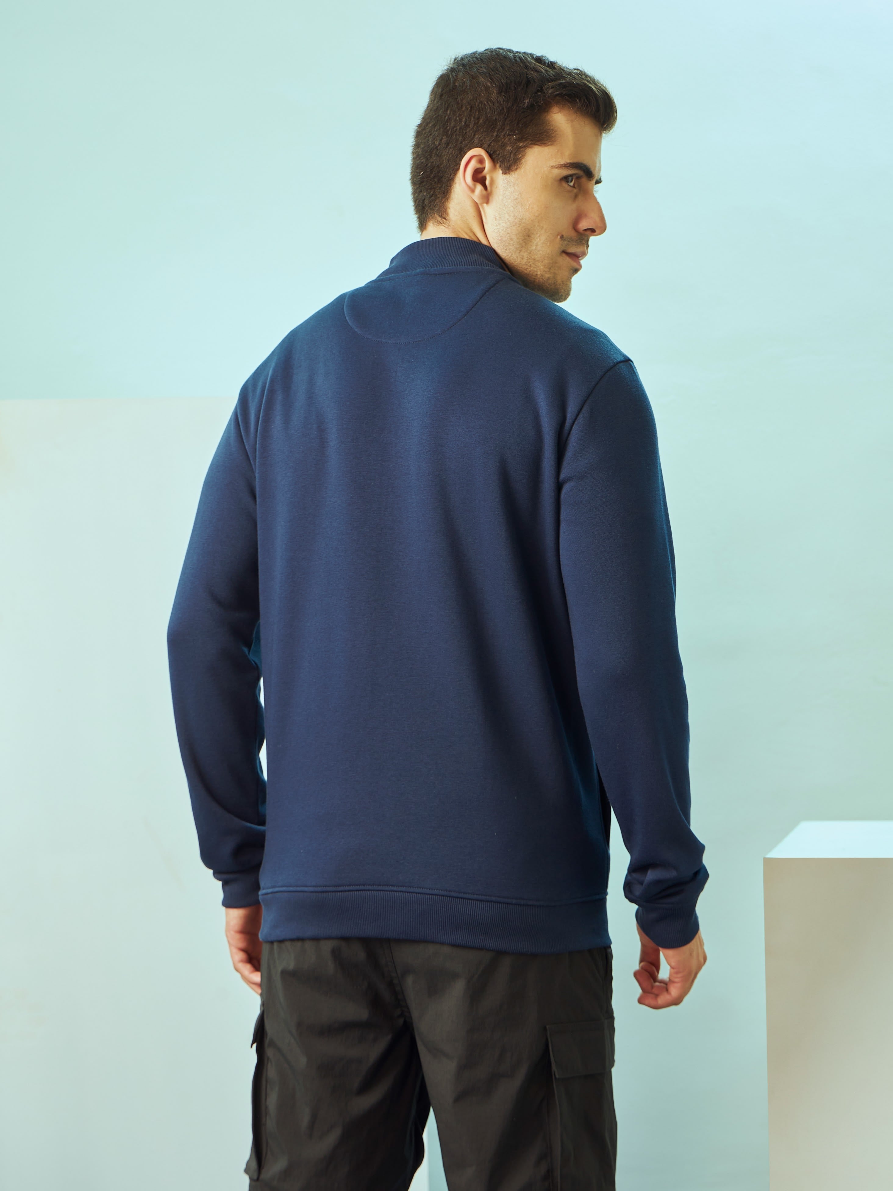 Panelled Zip-Front Sweatshirt