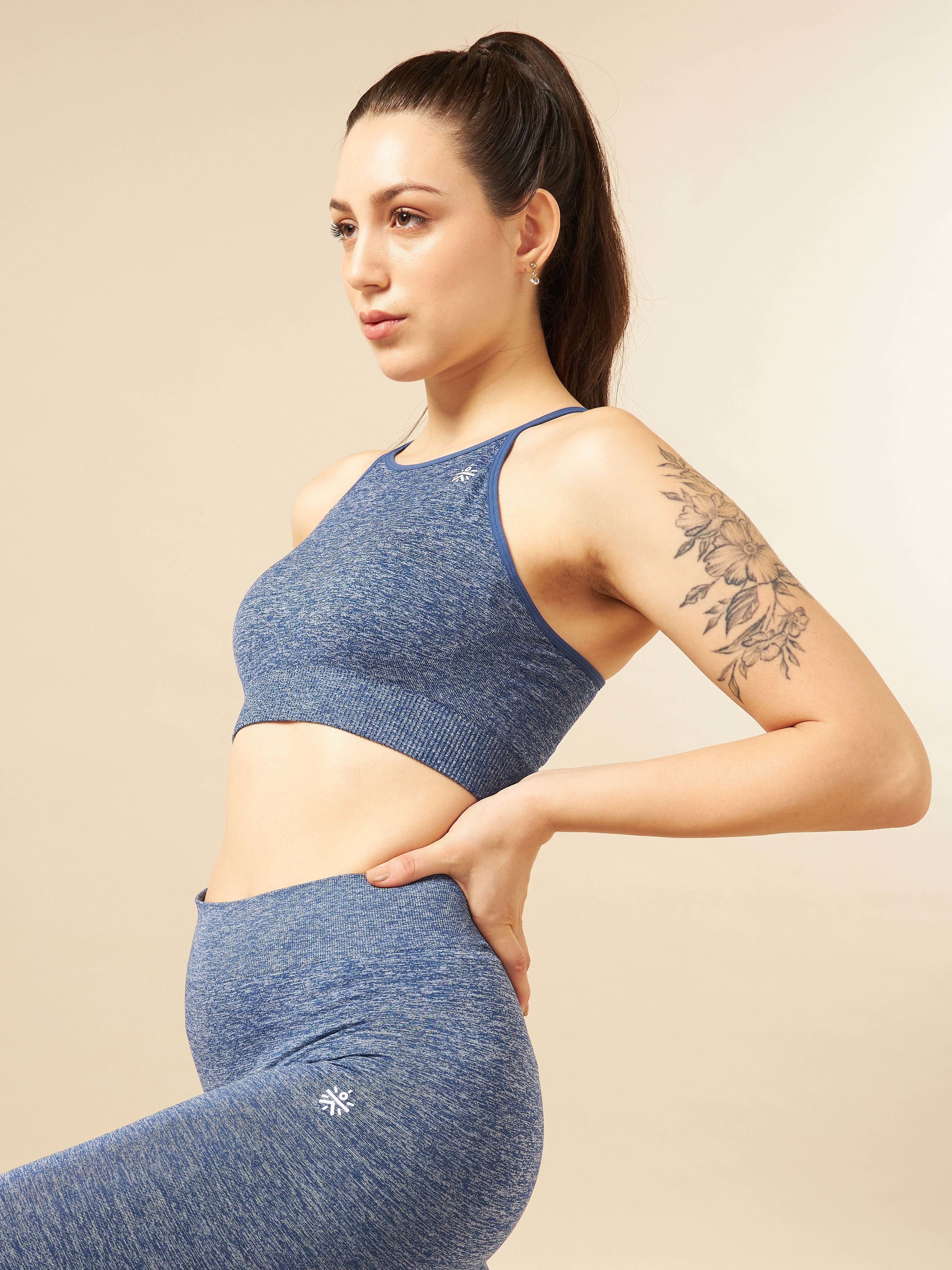 Navy Seamless Medium-Support Sports Bra