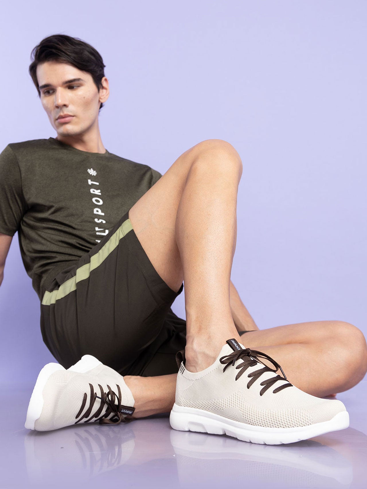 Avant Men's Everglide Running Shoes-Cream