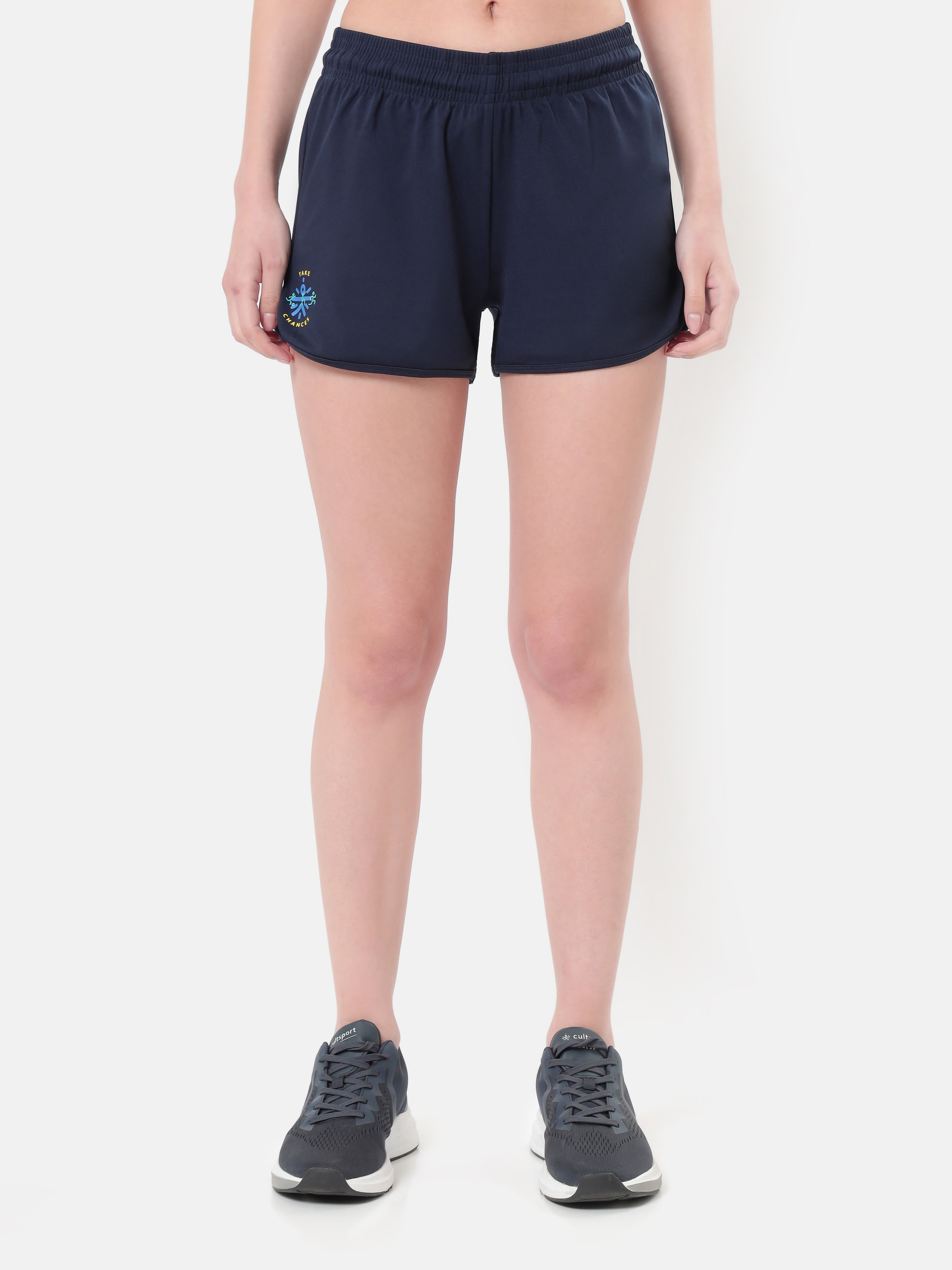 Solid Shorts with Curved Hem Pack of 2