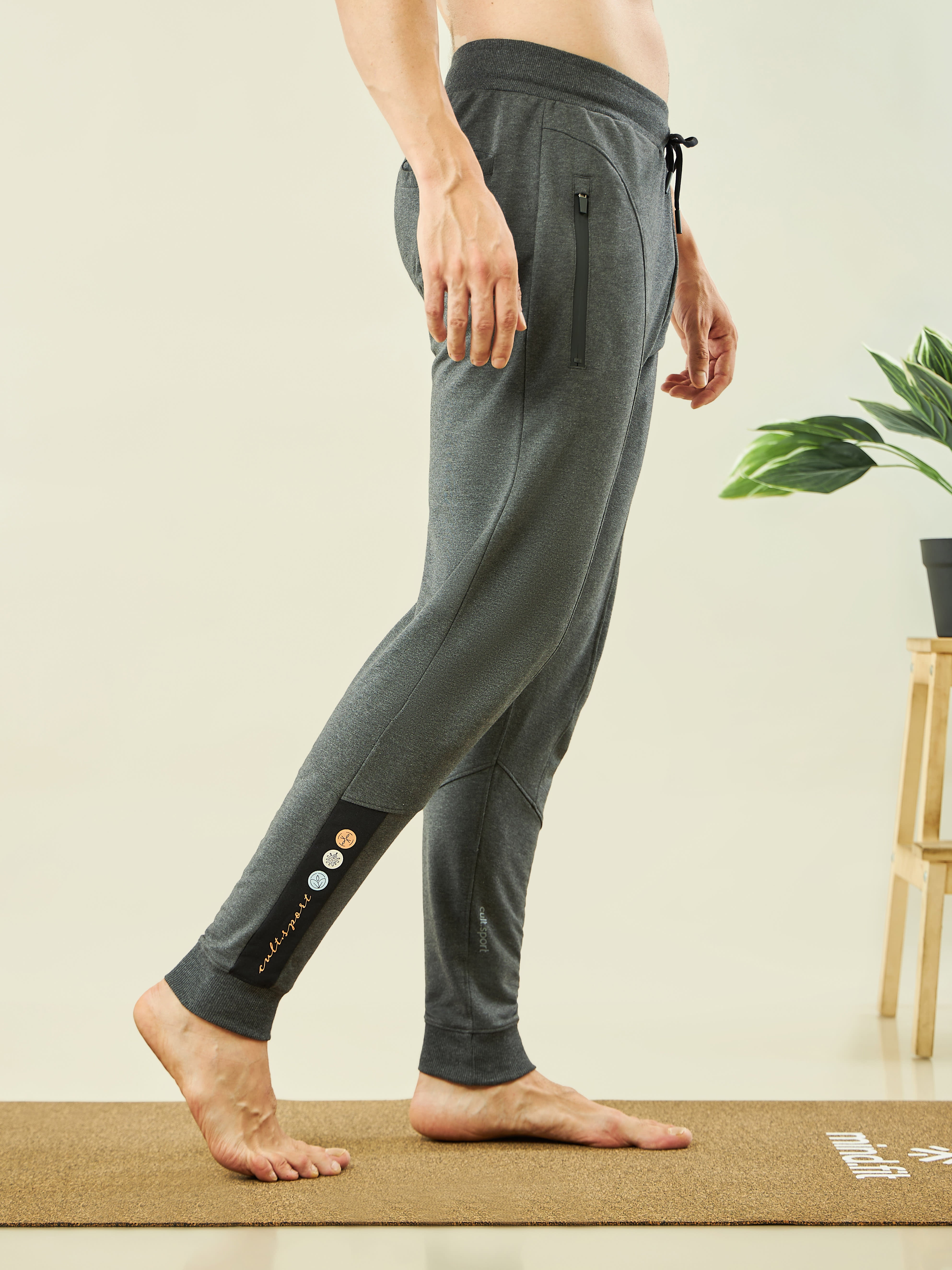 Contrast Panel Relaxed Tapered Fit Joggers