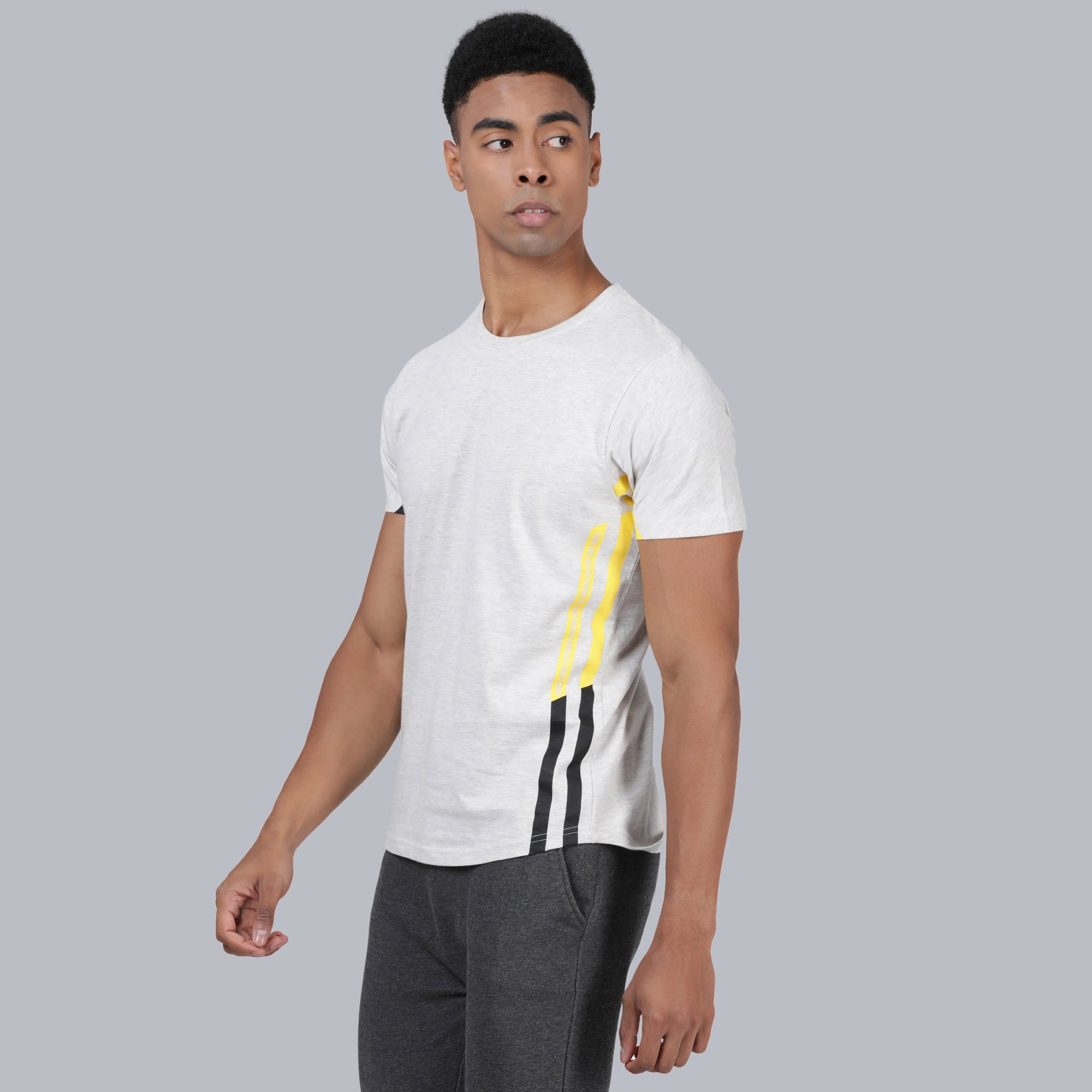 Signature Active Grey Cotton Tee