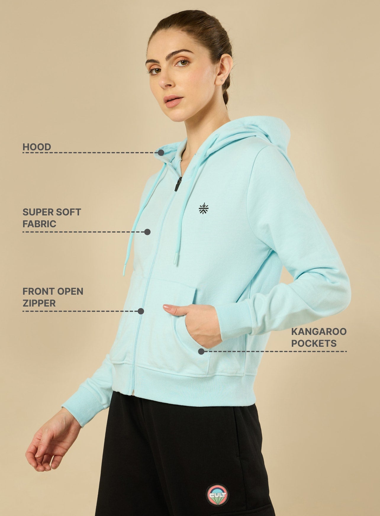 All Day Cover up Sky Blue Hoodie
