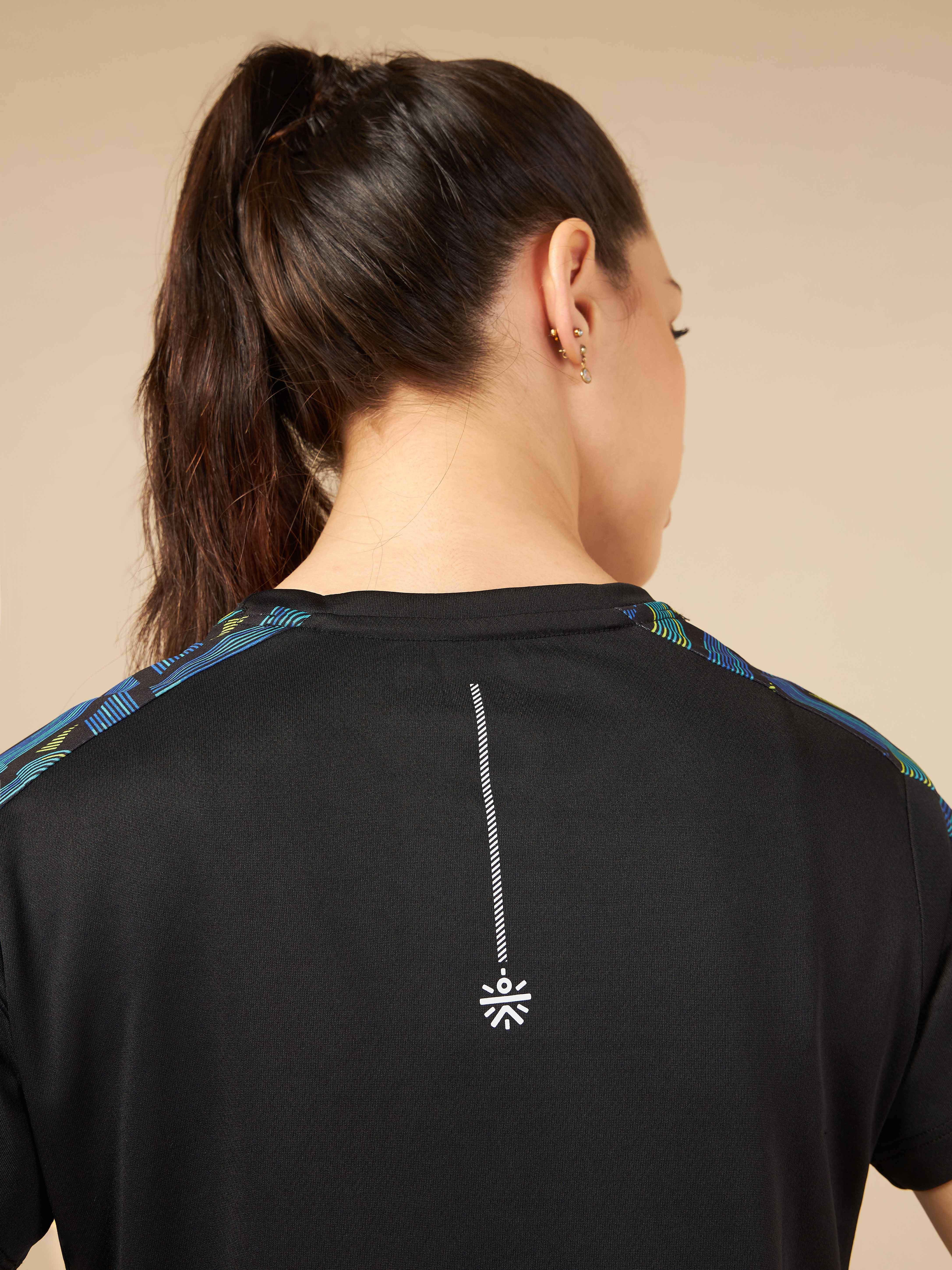 Panelled T-shirt with Sleeve Taping