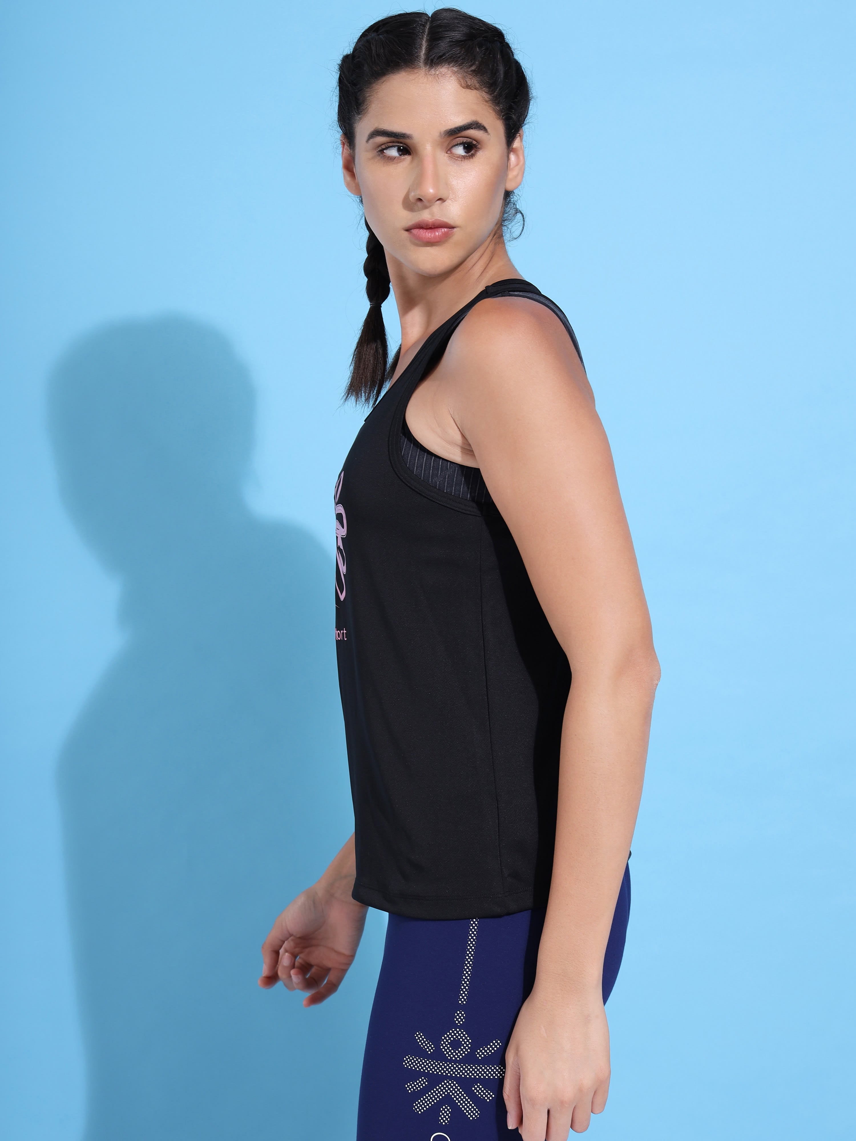 Graphic Print Racerback Tank Top