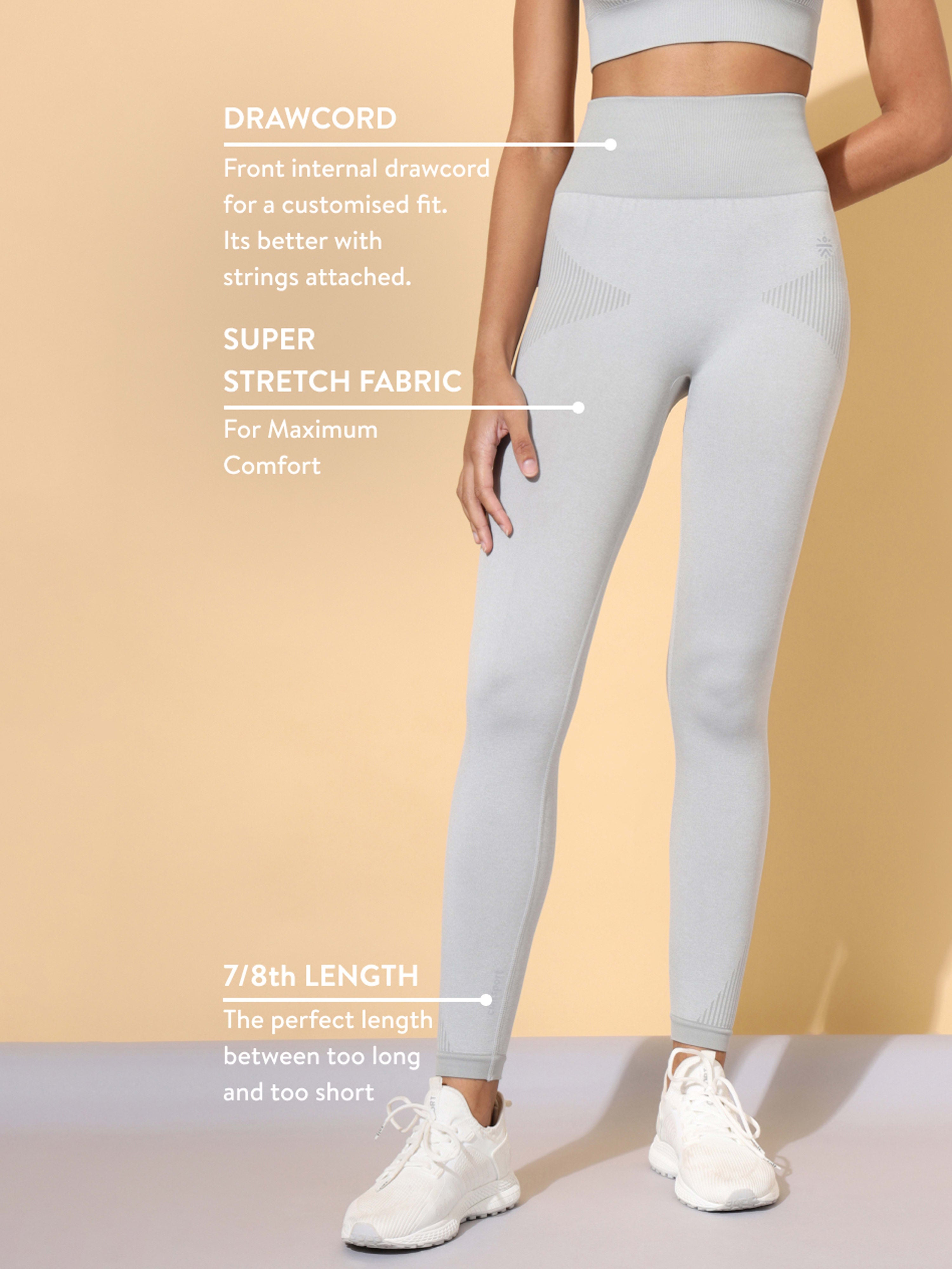 Grey-White Seamless Striped Tights