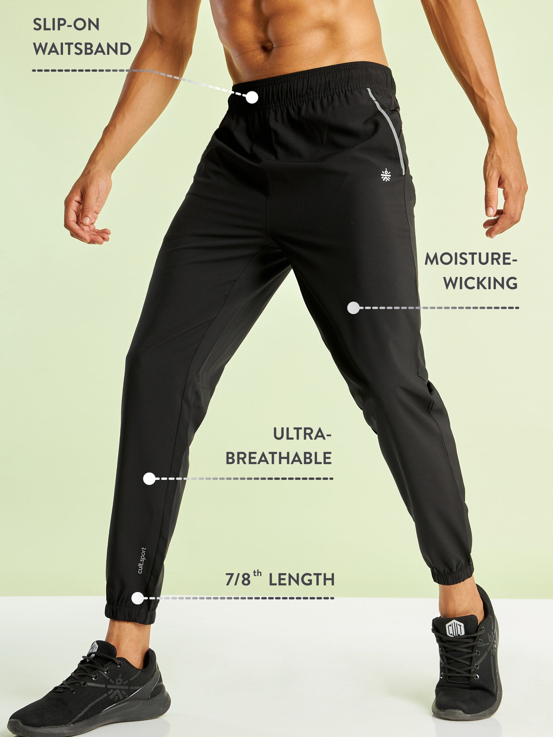 Slim Fit Running Joggers with Side Pockets