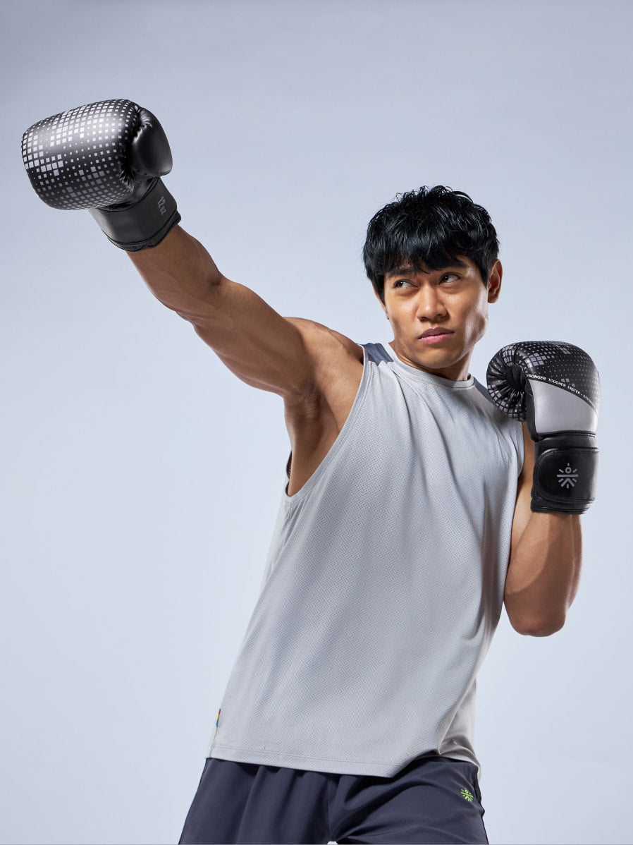 cult PVC Boxing Gloves for Men & Women Foam Padding Thickness 25mm Punching Bag Gloves for Boxing, Training, Kickboxing, Muay Thai, MMA Grey