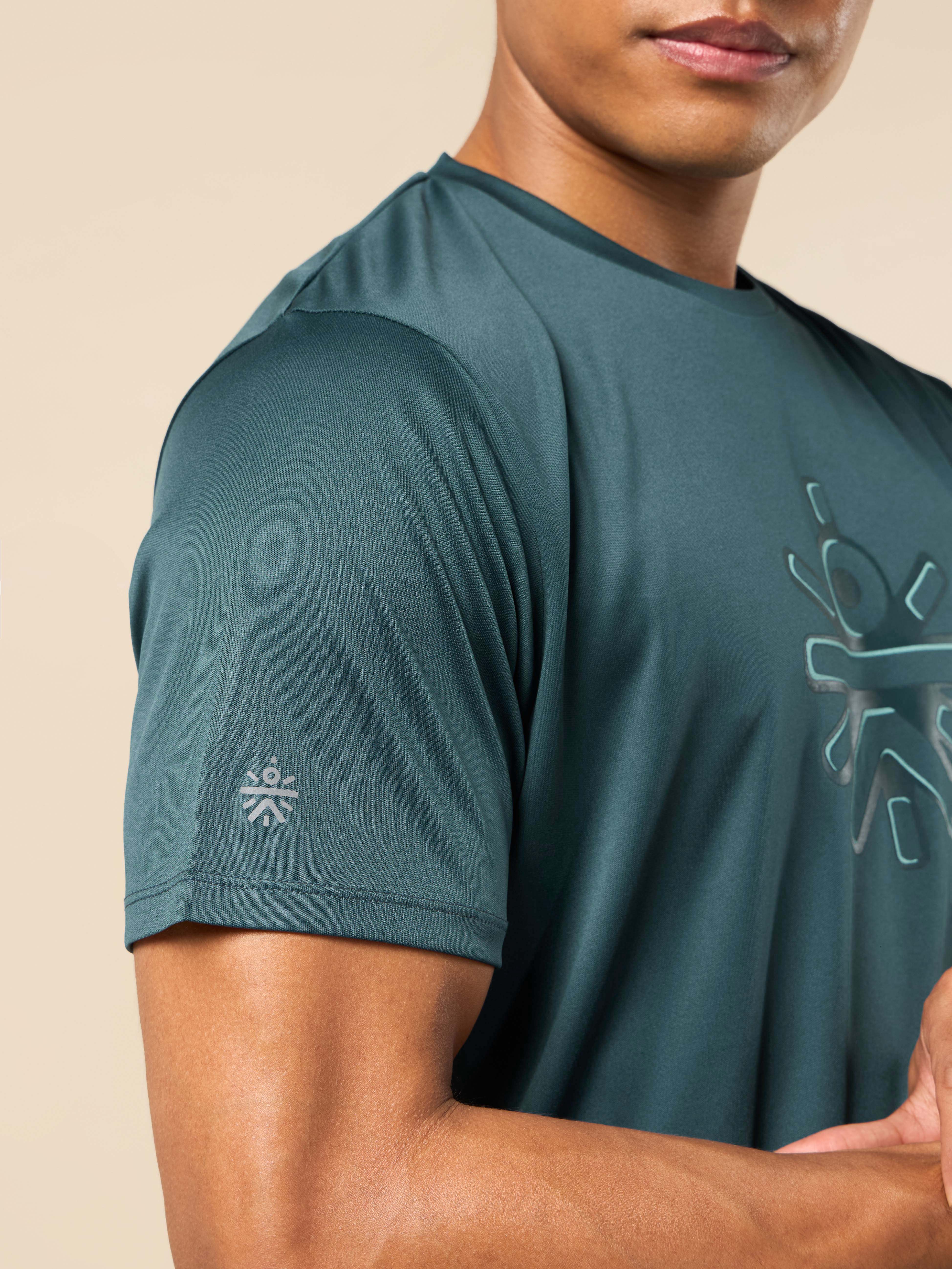 Men's Blue Brand Carrier Print T-shirt