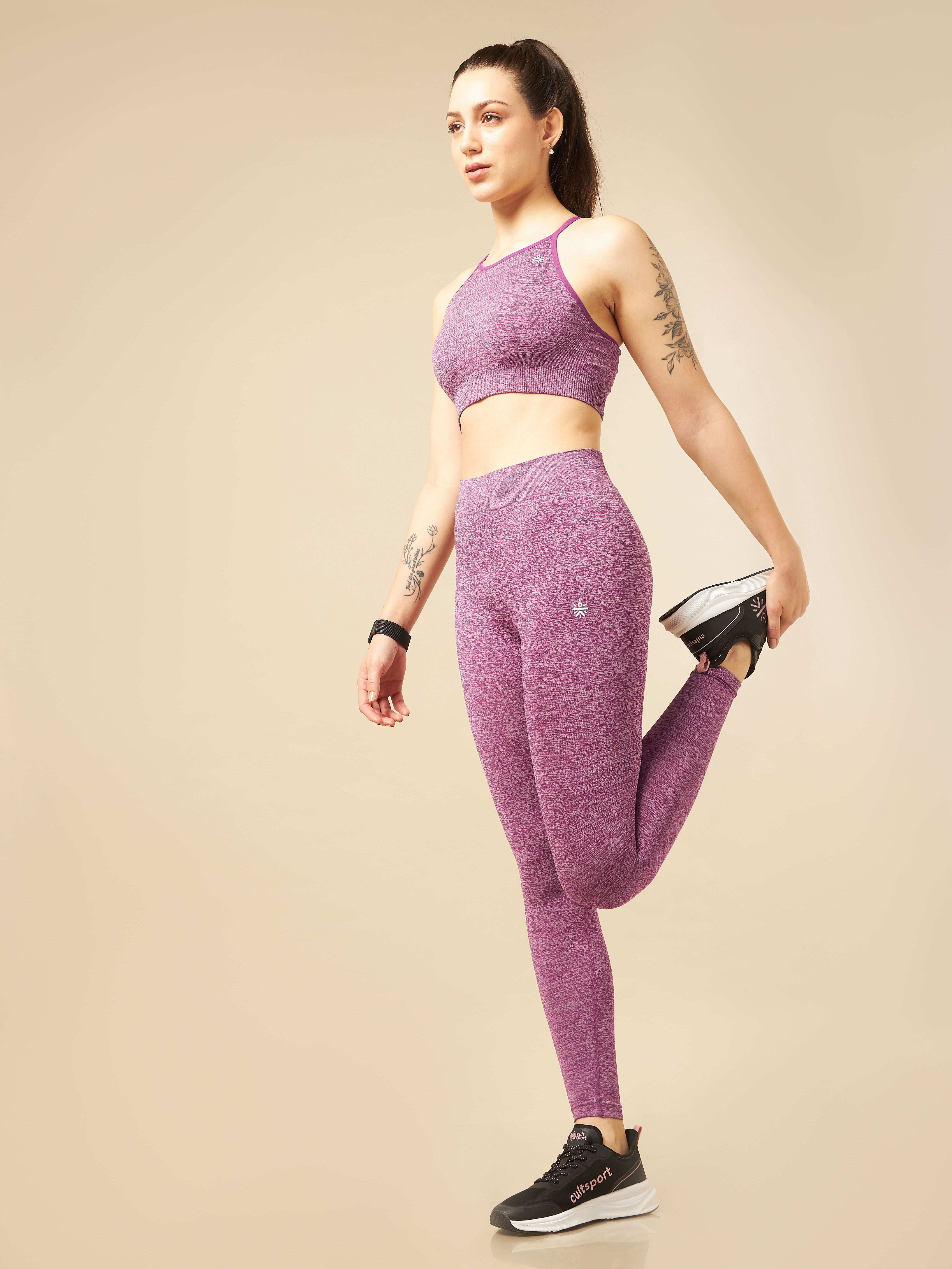 Purple Seamless Sports Tights