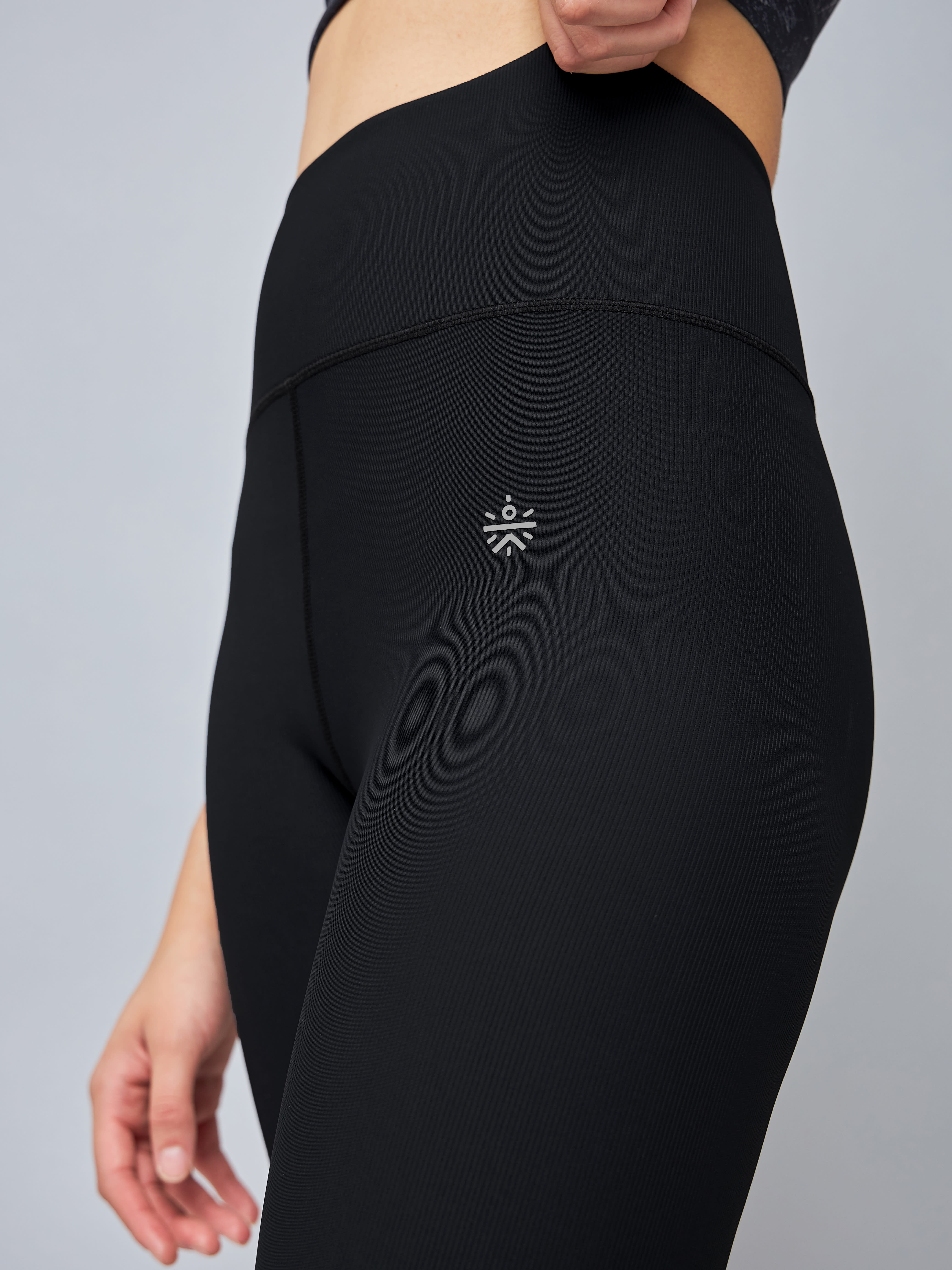 Solid High Waist Tights with Side Pocket
