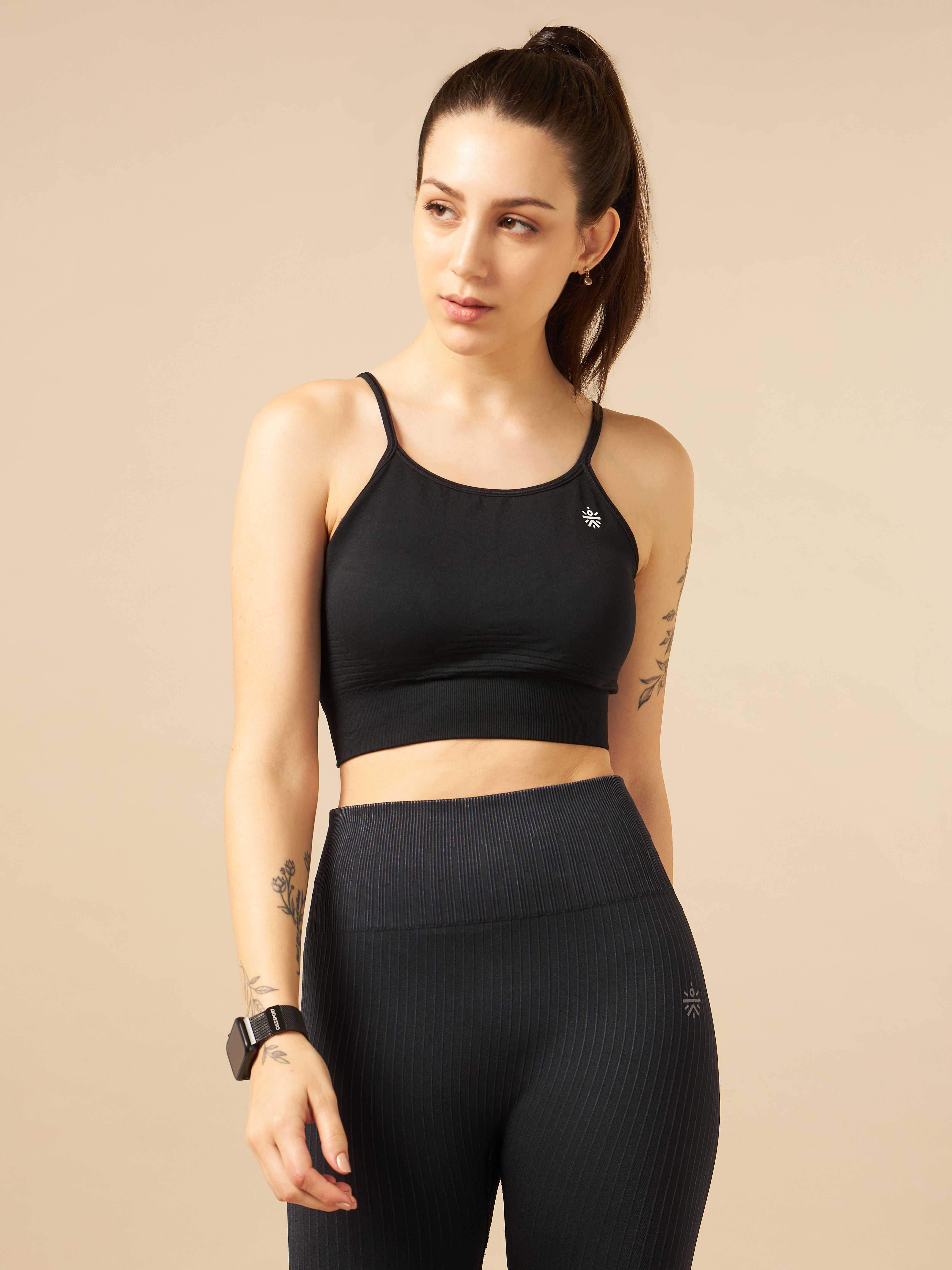 Black Seamless Medium-Support Sports Bra