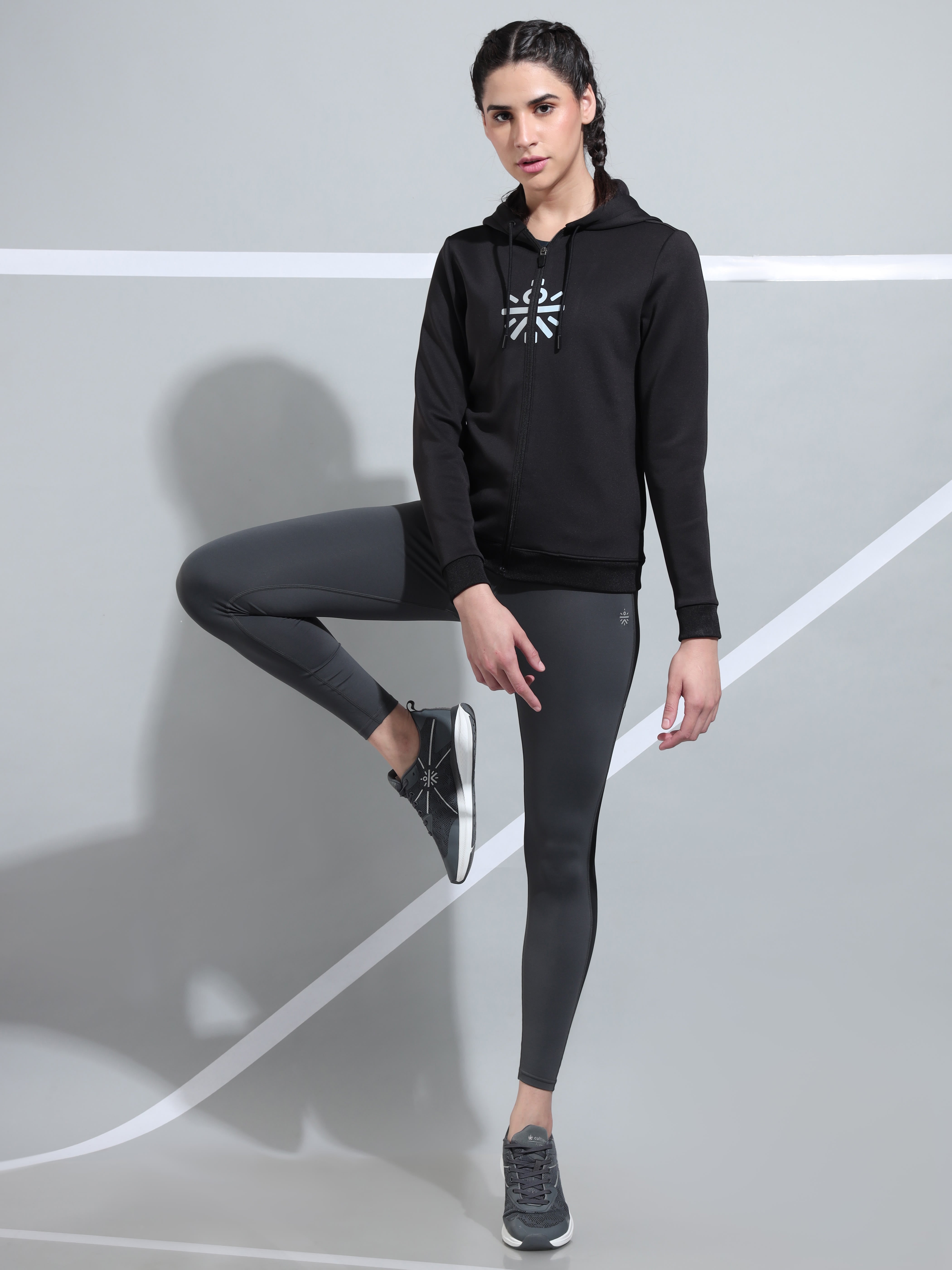 Hoodie Jacket with Chest Logo Print