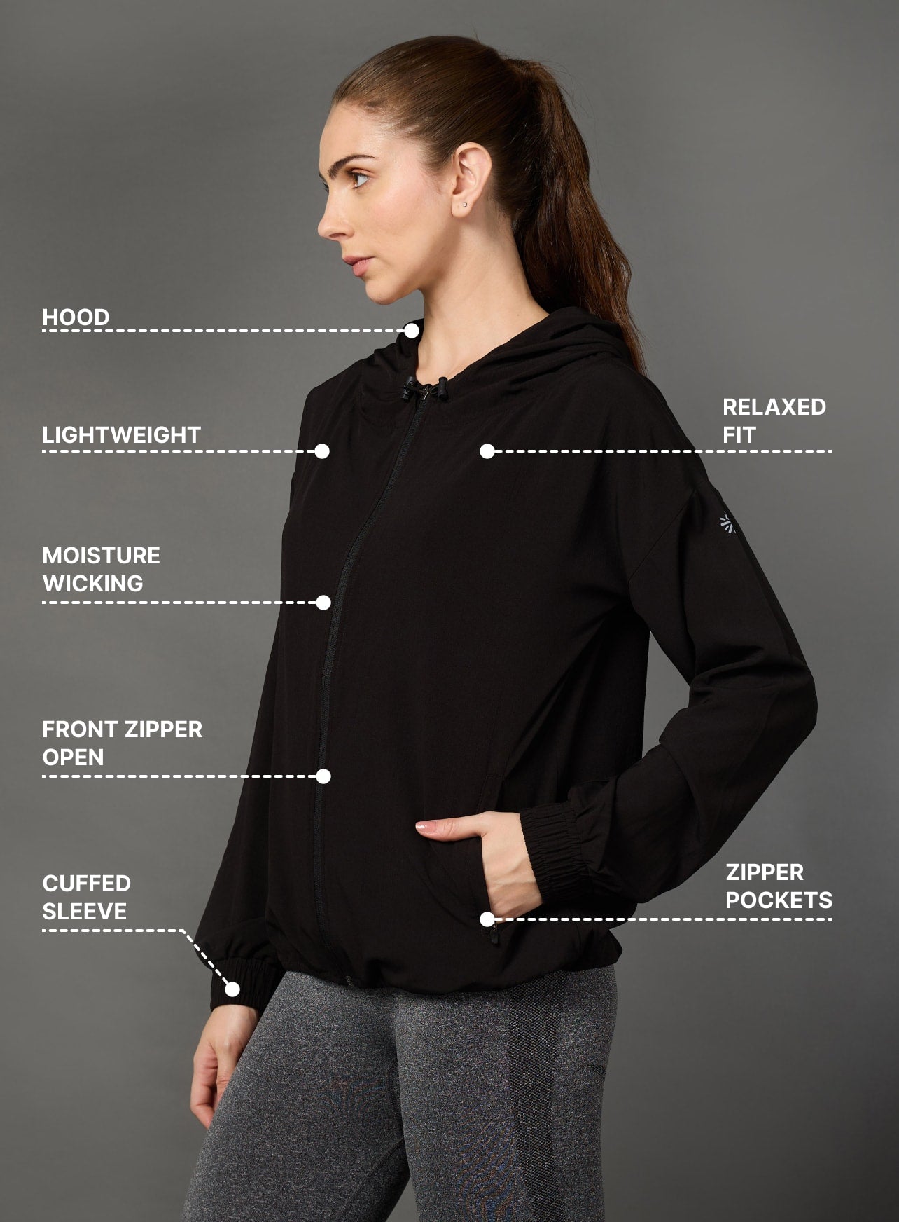 Black Wind Breaker Jacket