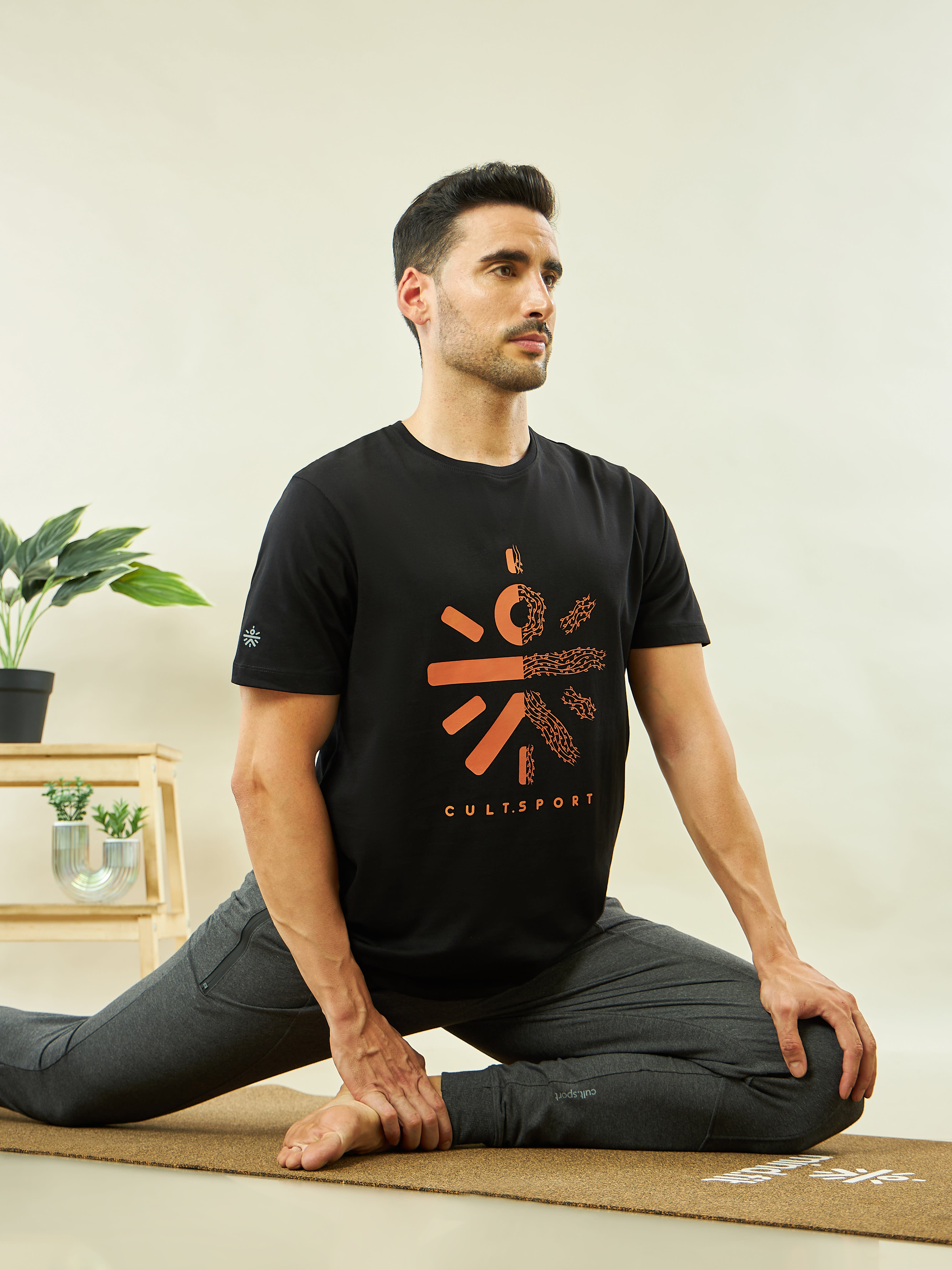 Buy Logo Graphic Print Yoga T-shirt Online in India Cult Store