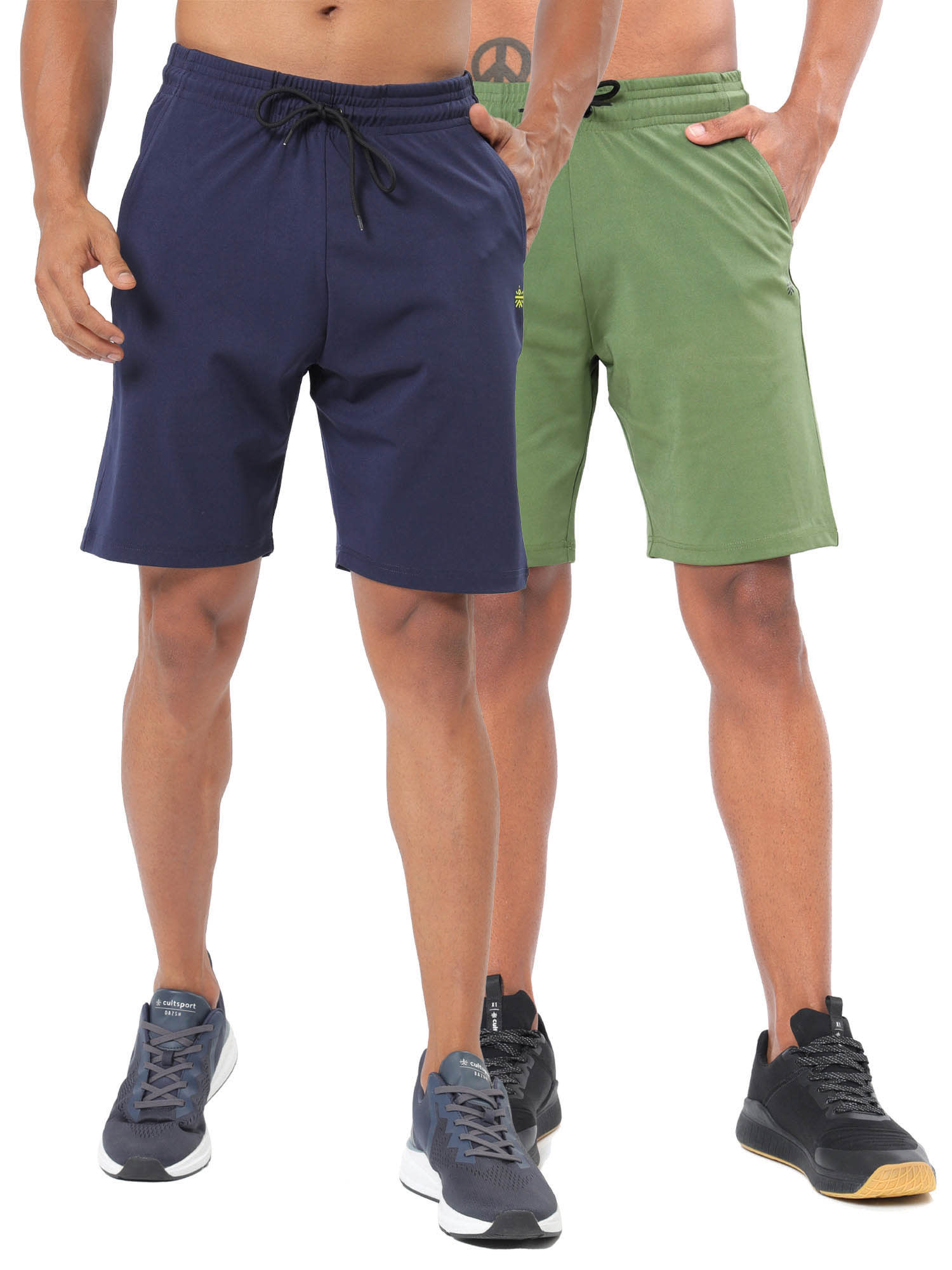 Solid Workout Shorts Pack of 2