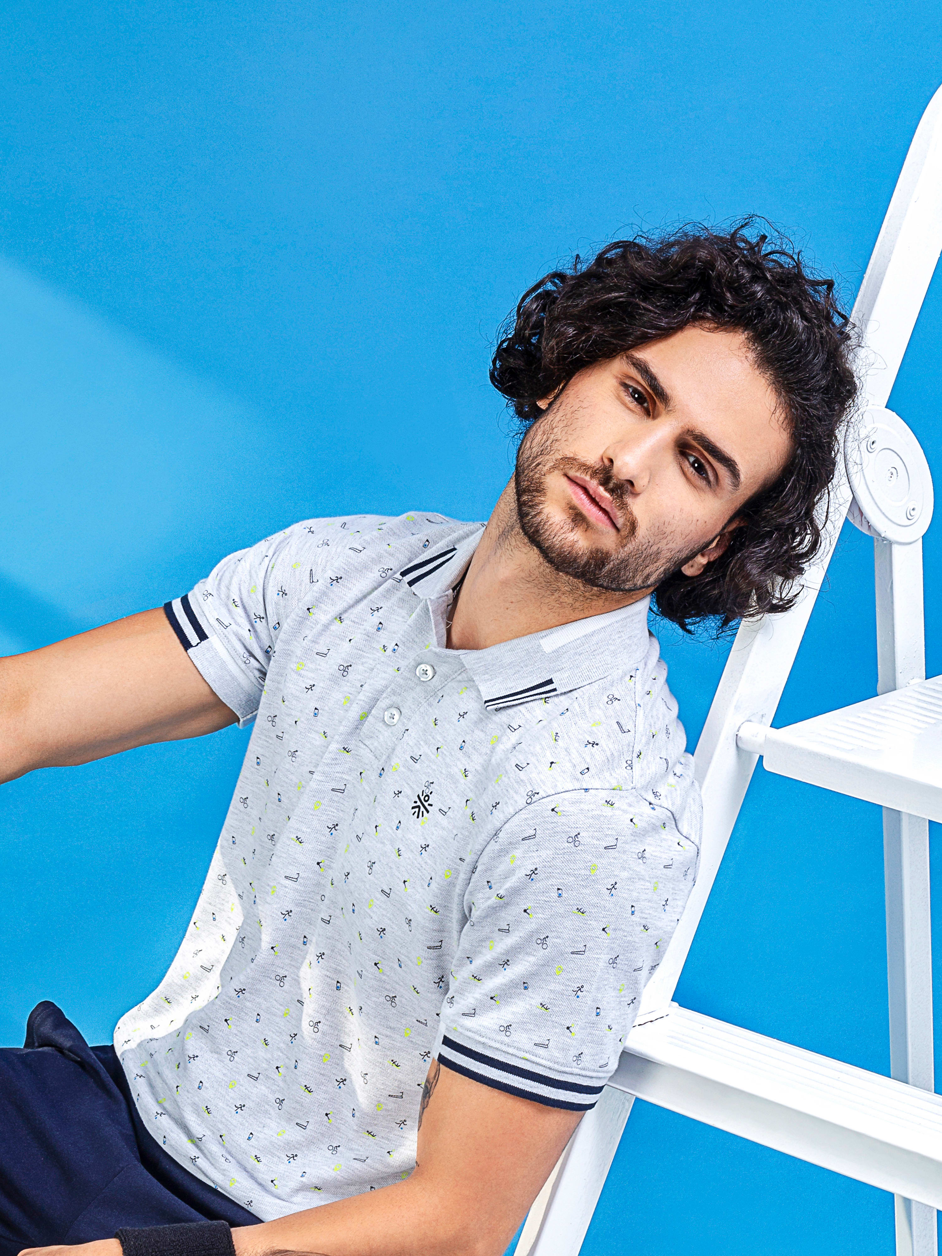 Conversational Print Polo T-shirt