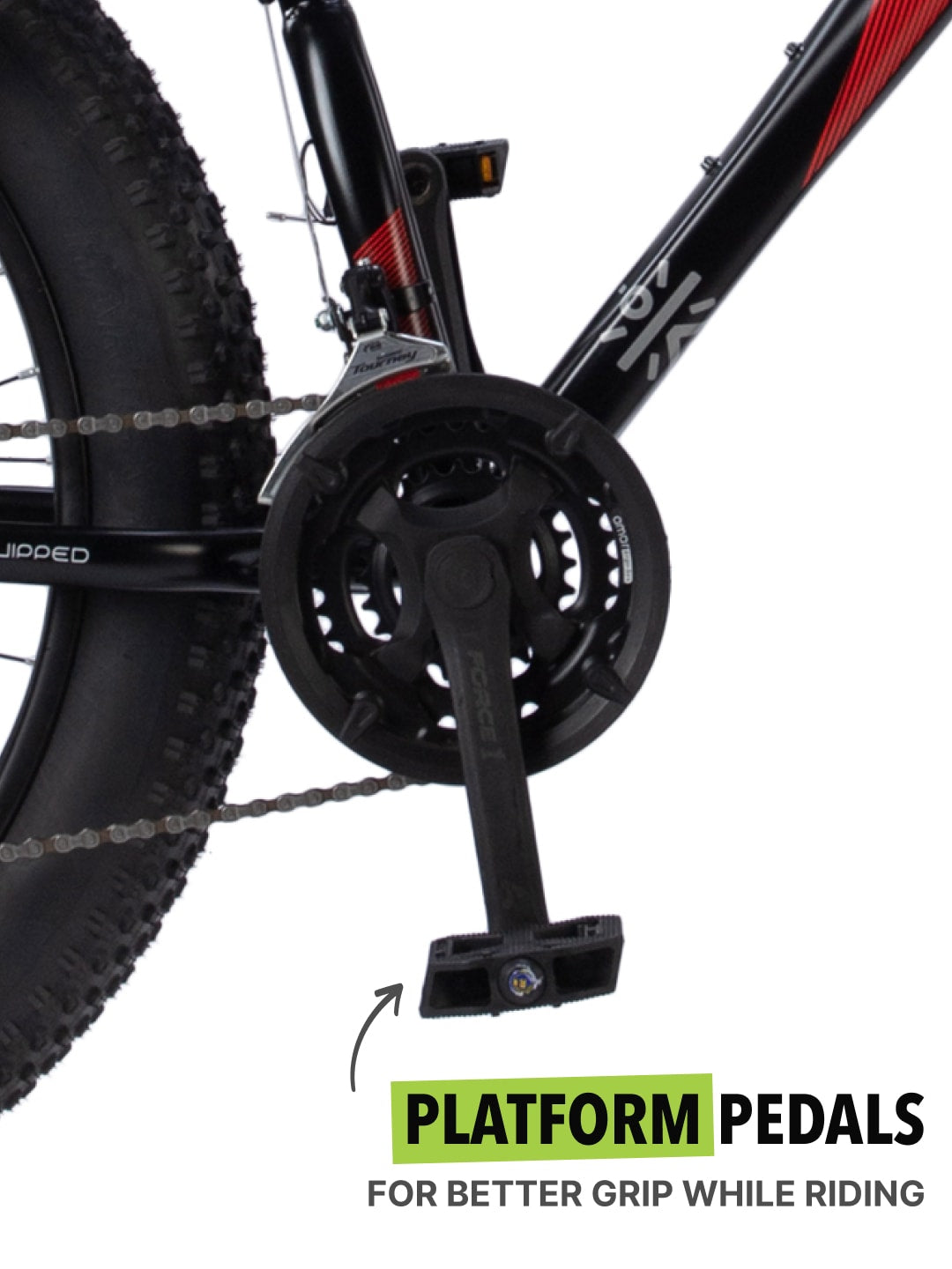 Monstro 26T Fat Bike – 21 Speed Shimano Gear, Front Suspension, Dual Disc Brake, Black