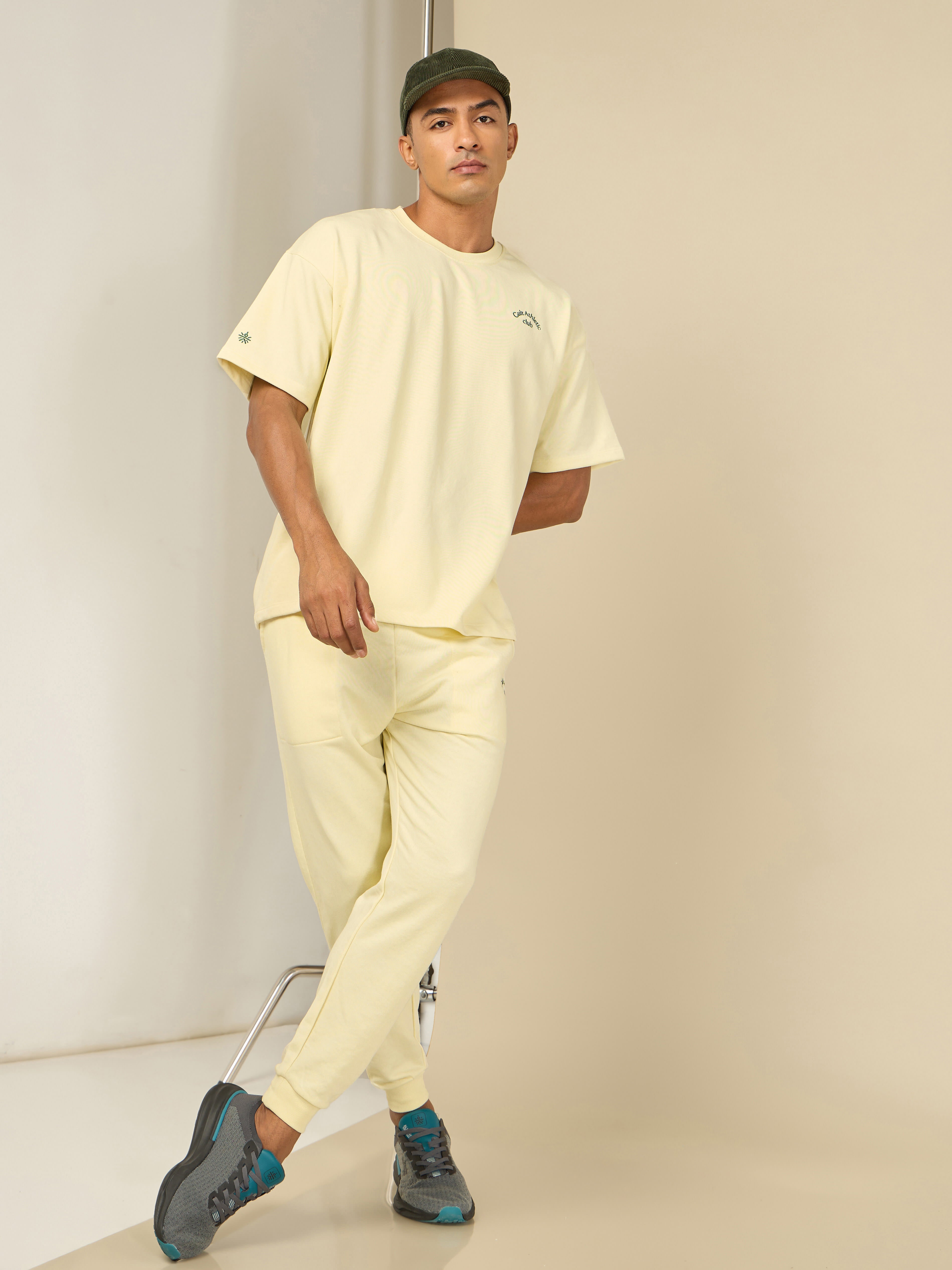 Cult Athletic Club Men Beige Joggers