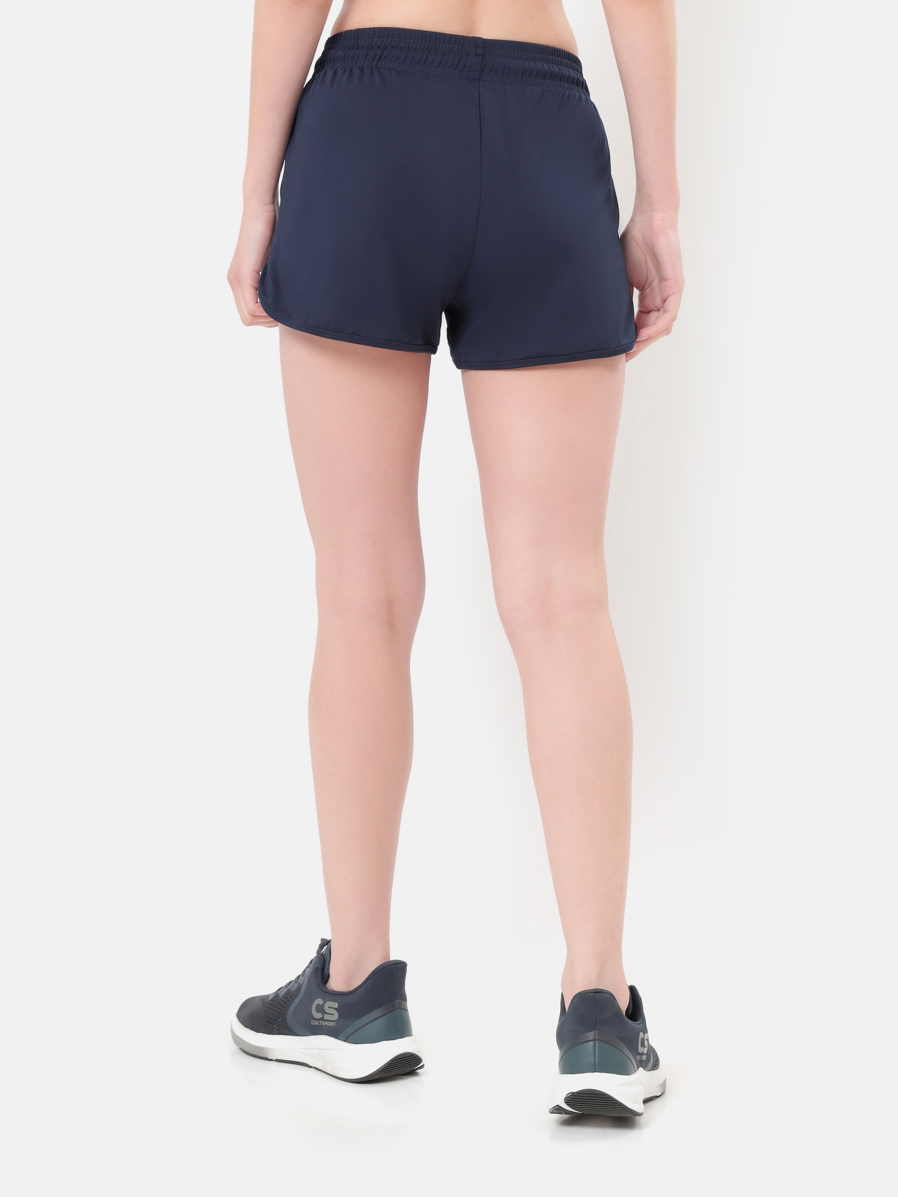 Solid Shorts with Curved Hem Pack of 2