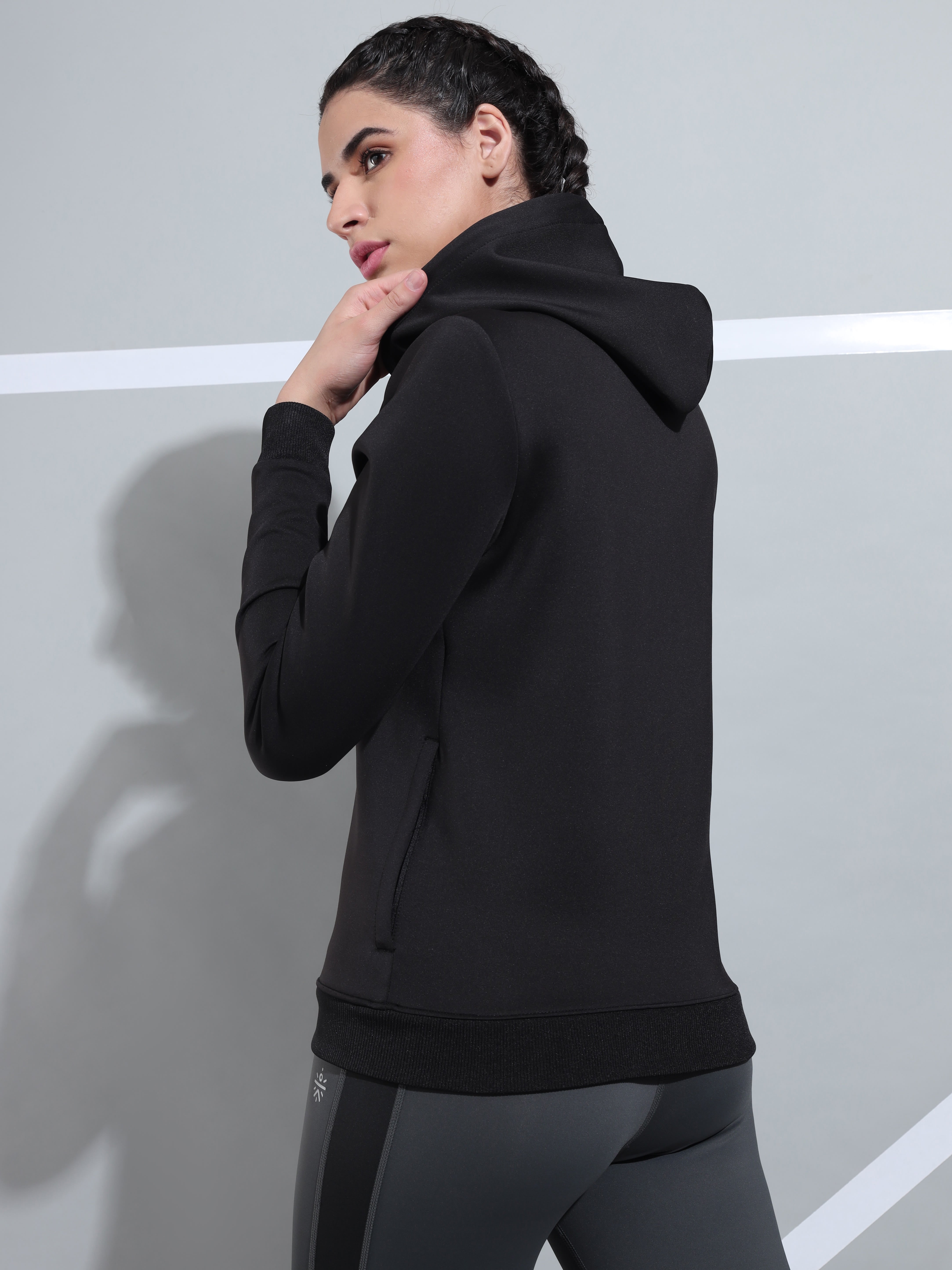 Hoodie Jacket with Chest Logo Print