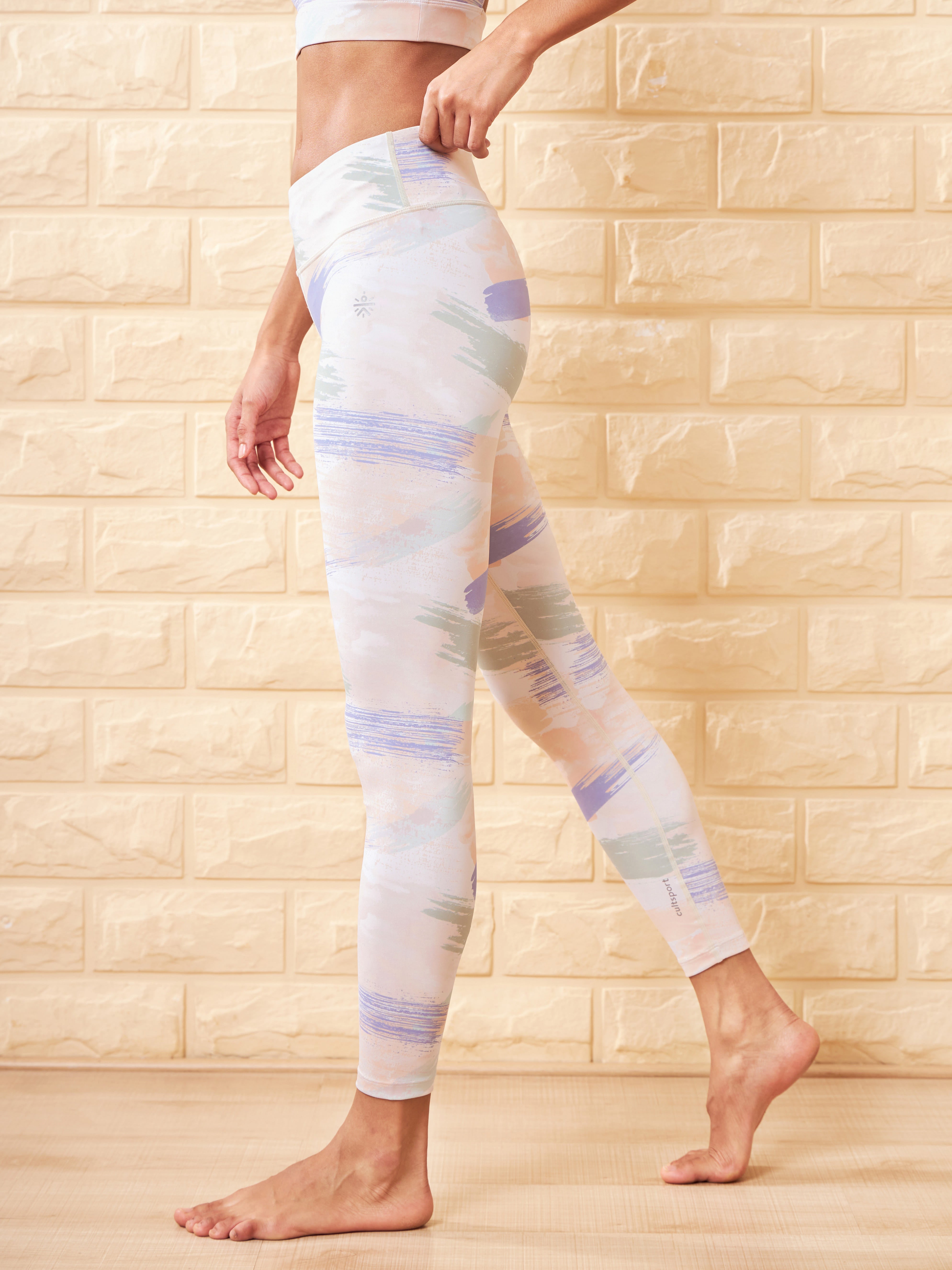 Brushstroke print yoga co-ord set