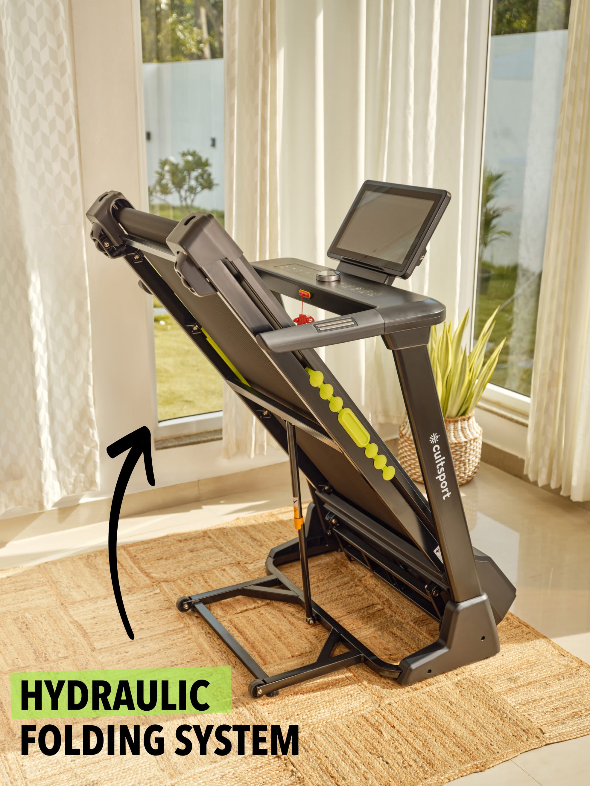 SmartRUN X1, Touch screen LCD interactive screen treadmill, 2HP Motor, Foldable, Compact, Bluetooth enabled, Home workouts (with 6 months extended warranty)