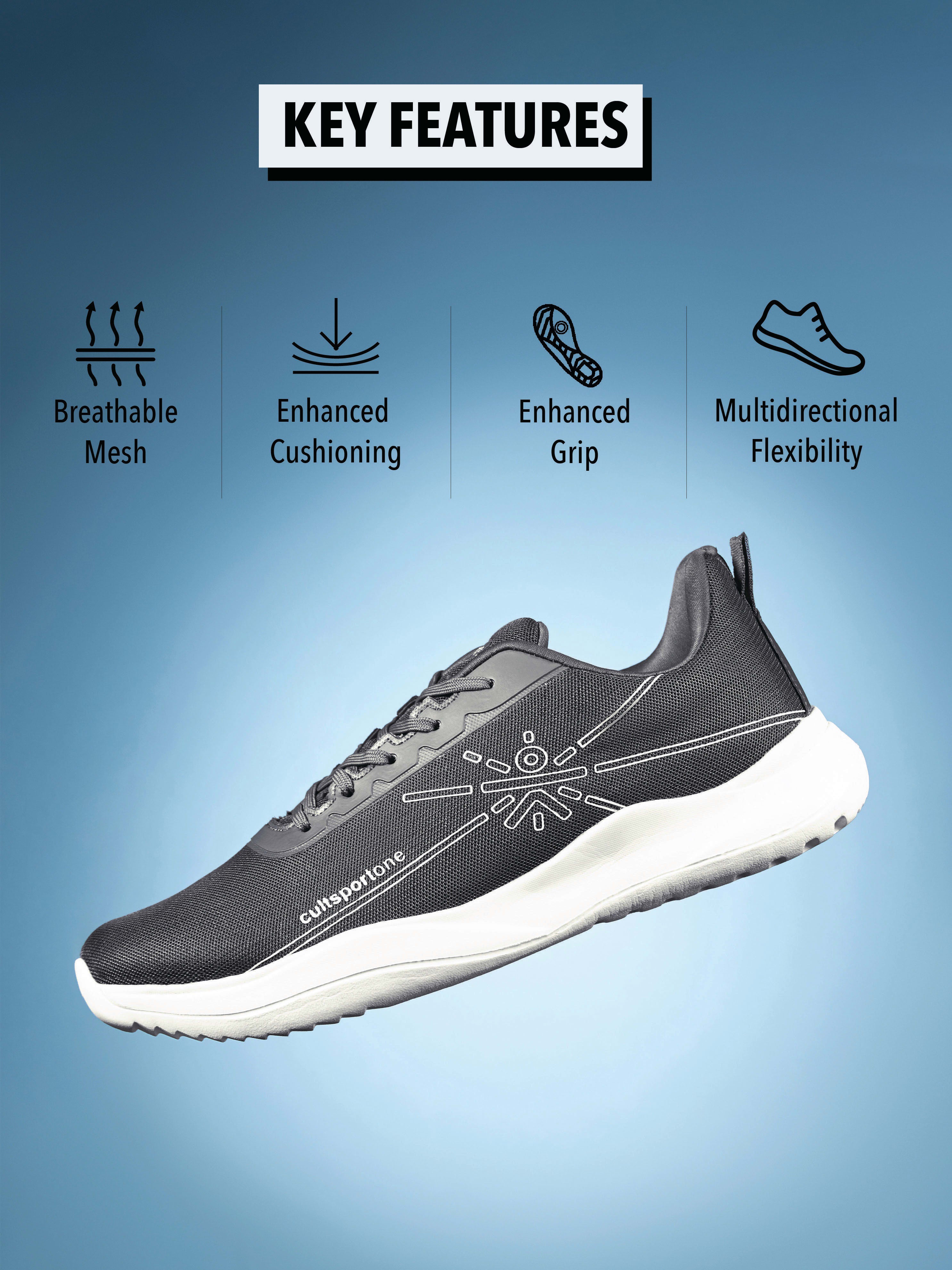 cult Rush Men Running Shoes - Dark Grey