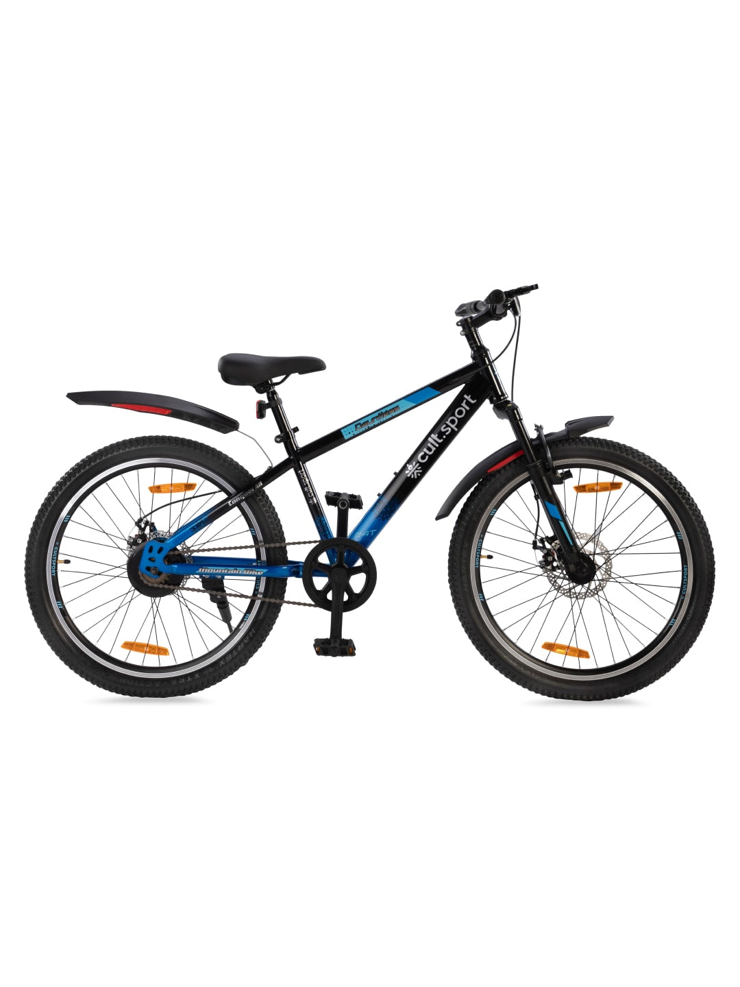 Dauntless24TBlue Steel Single Speed 24 inch Mountain Cycle, Front Suspension, Double Wall Rim and Dual Disc Bake