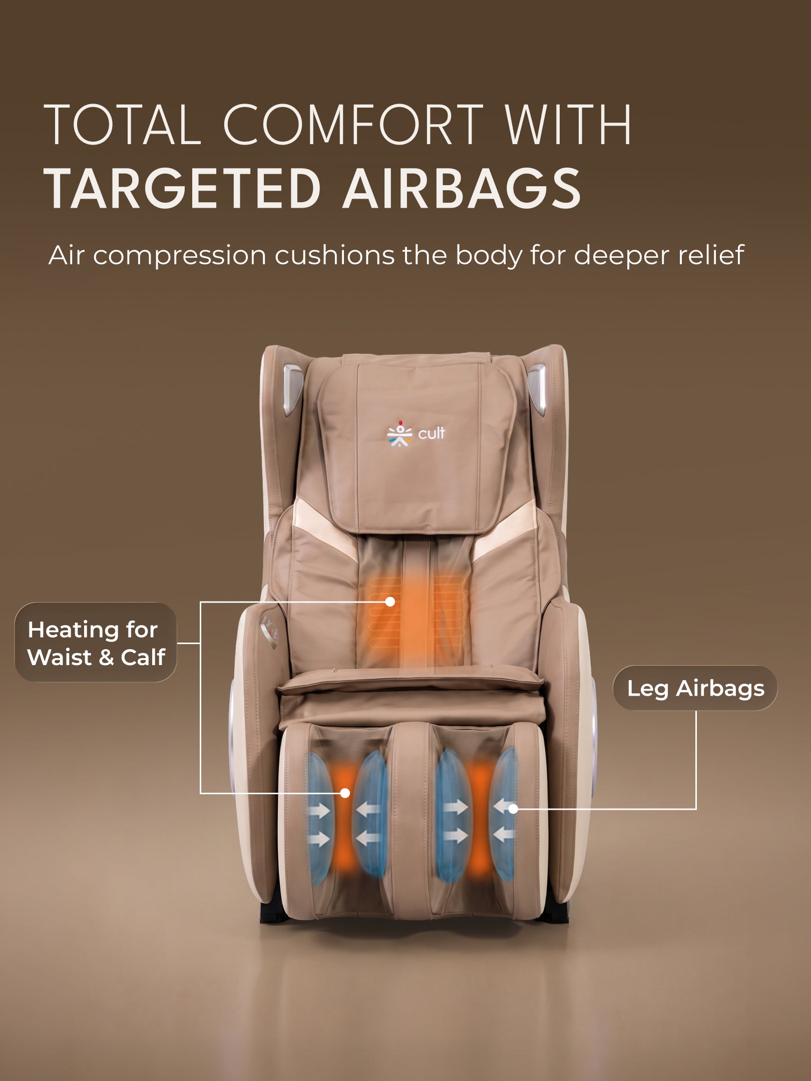 Cult Nova Massage Chair| SL-Track Full Body Massage Chair | Zero Gravity Recliner | Airbag Compression | Heating for Waist & Calves | Bluetooth Speakers