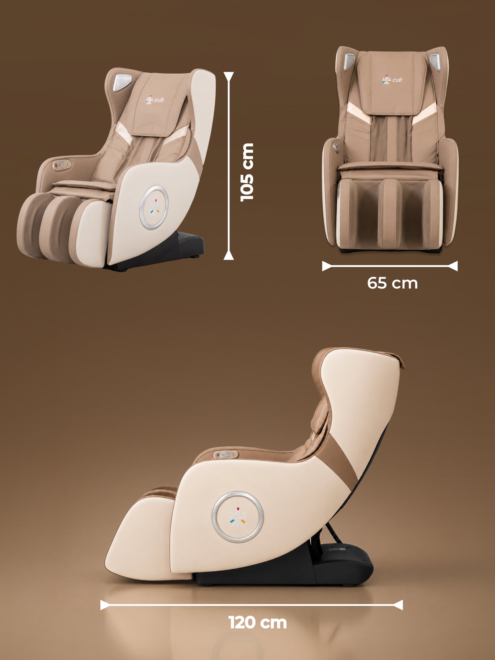 Cult Nova Massage Chair| SL-Track Full Body Massage Chair | Zero Gravity Recliner | Airbag Compression | Heating for Waist & Calves | Bluetooth Speakers